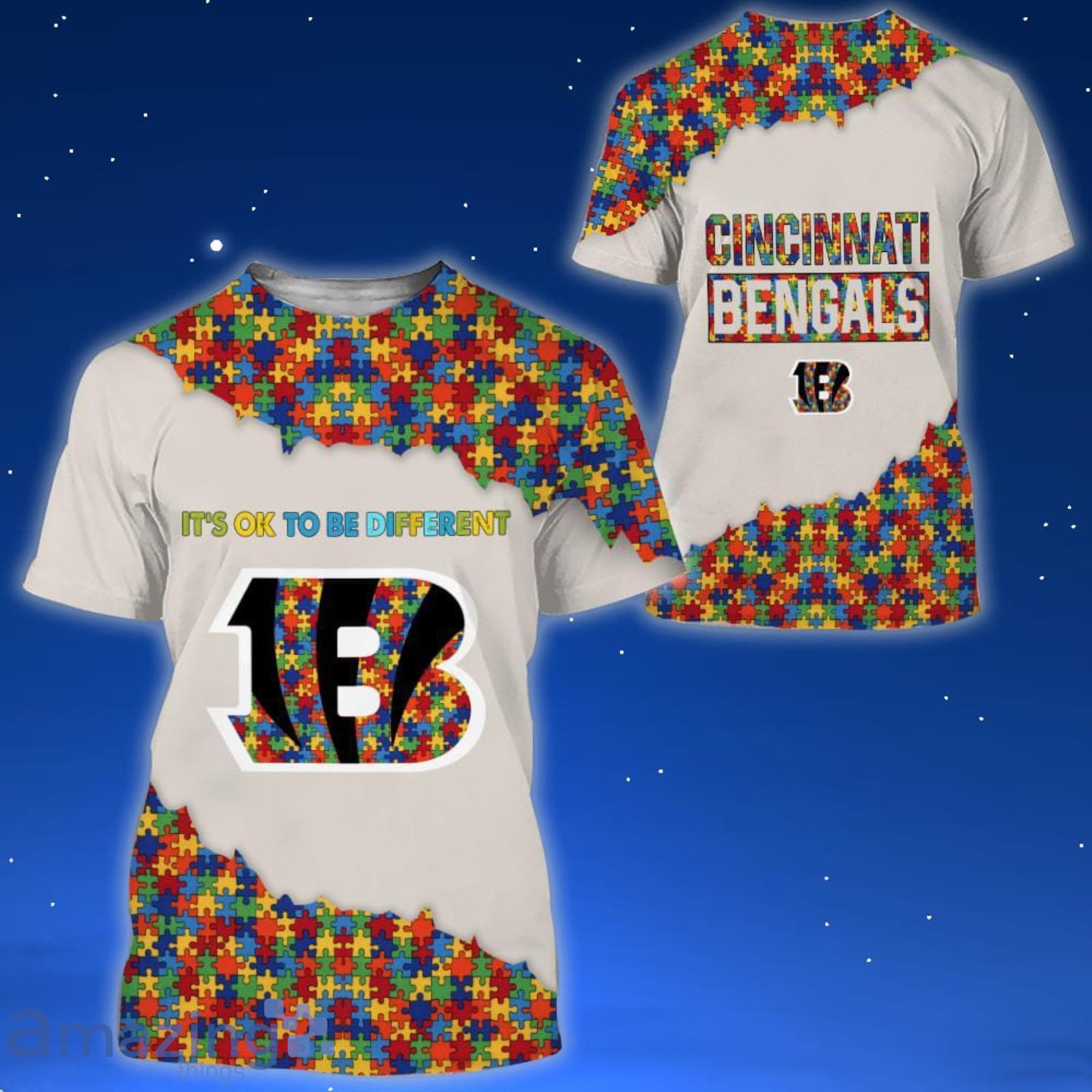 2023 Cincinnati Bengals NFL Autism It's Ok To Be Different Shirt