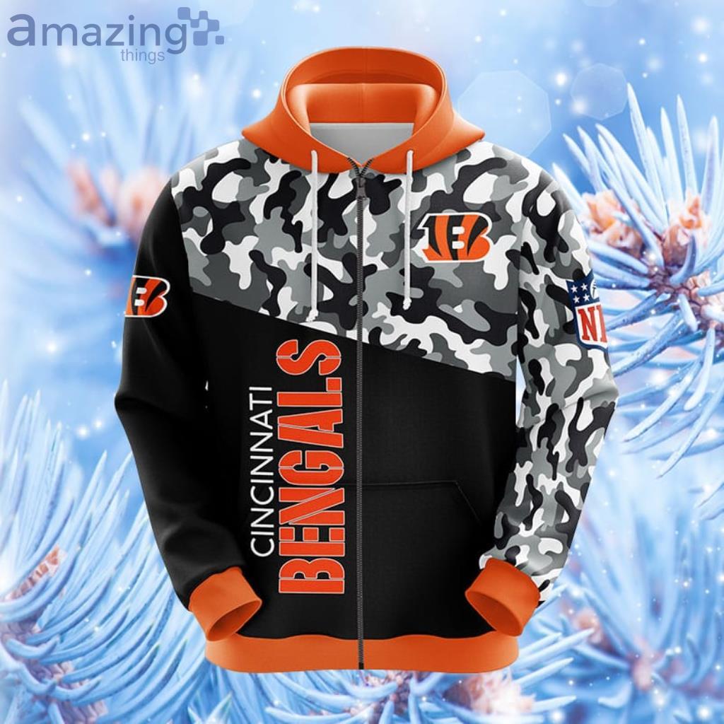 Cincinnati Bengals NFL Camouflage Orange Hoodie, Zip Hoodie 3D All Over  Print For Fans