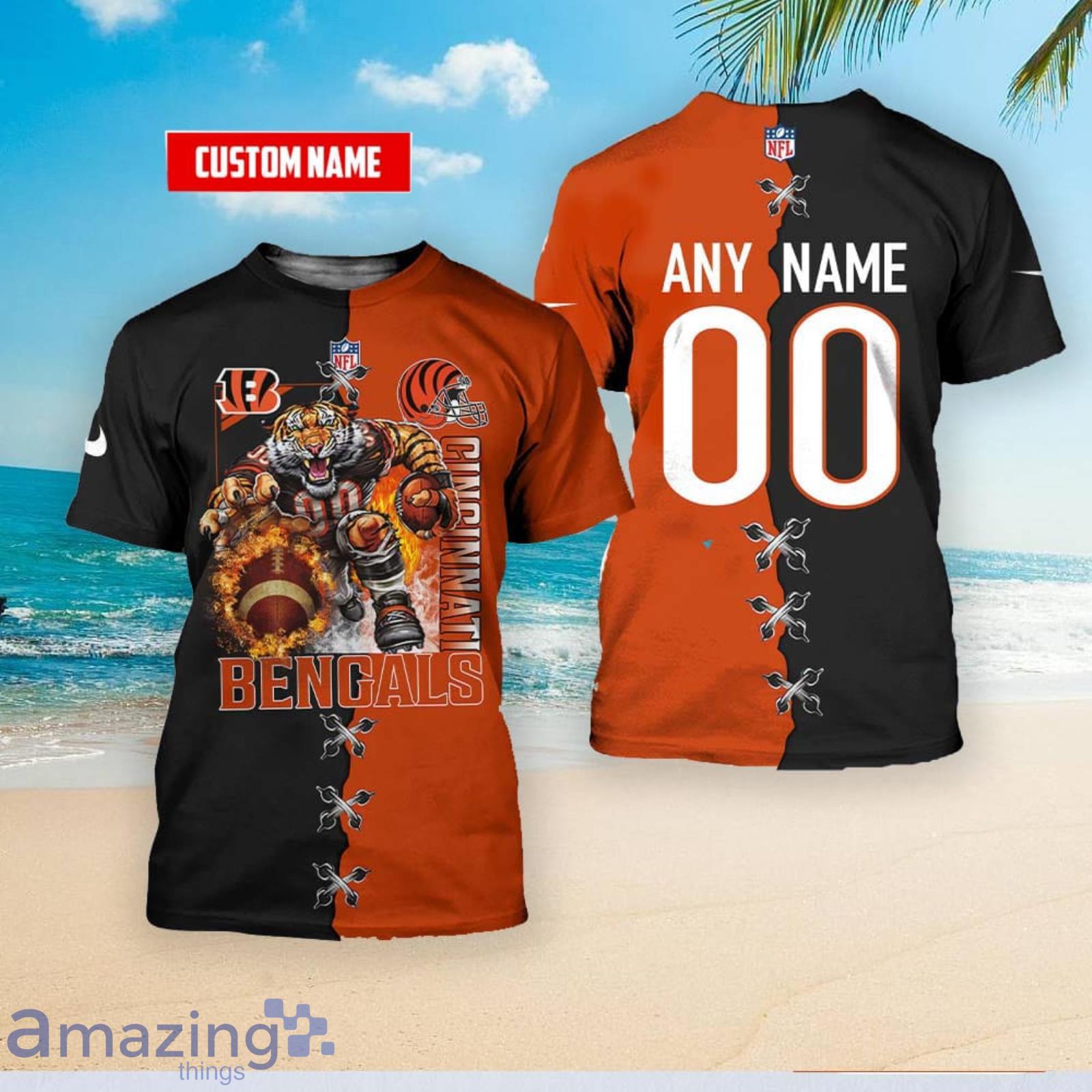 Cincinnati Bengals Nfl Custom Name And Number T-Shirt Sweatshirt Hoodie 3D  All Over Print Shirt