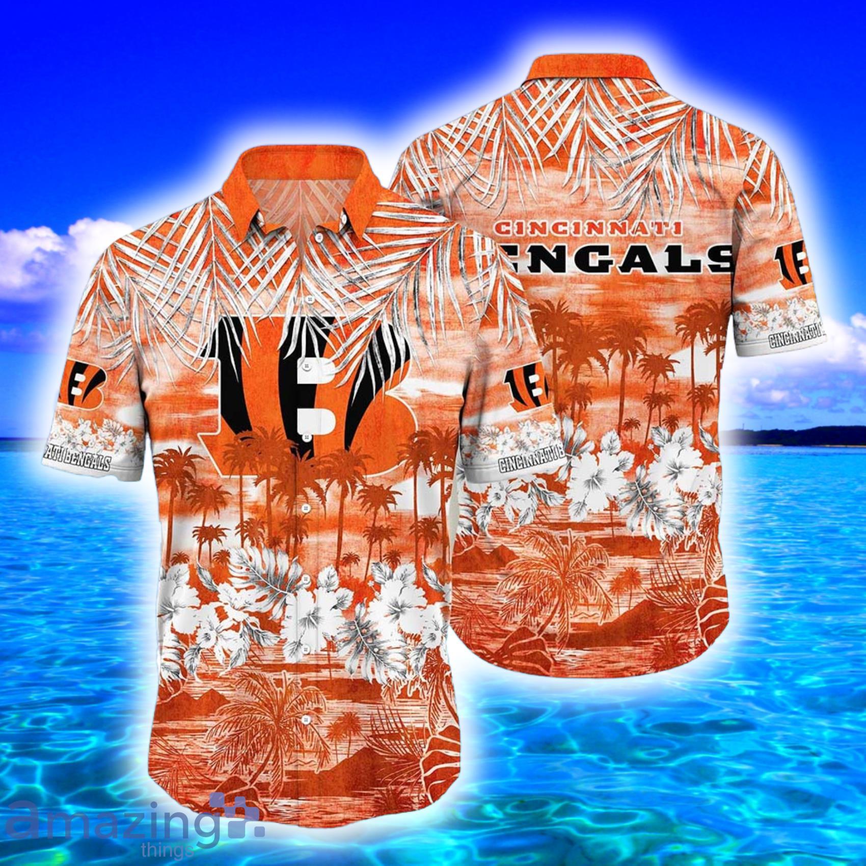 Cincinnati Bengals Coconut Island Hibiscus Hawaiian Shirt And Shorts