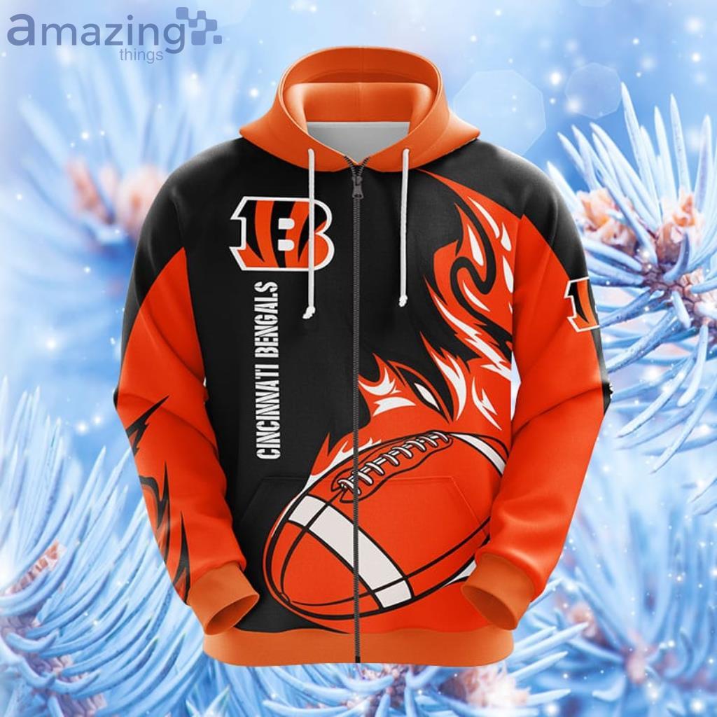 Cincinnati Bengals NFL Orange Hoodie, Zip Hoodie 3D All Over Print For Fans