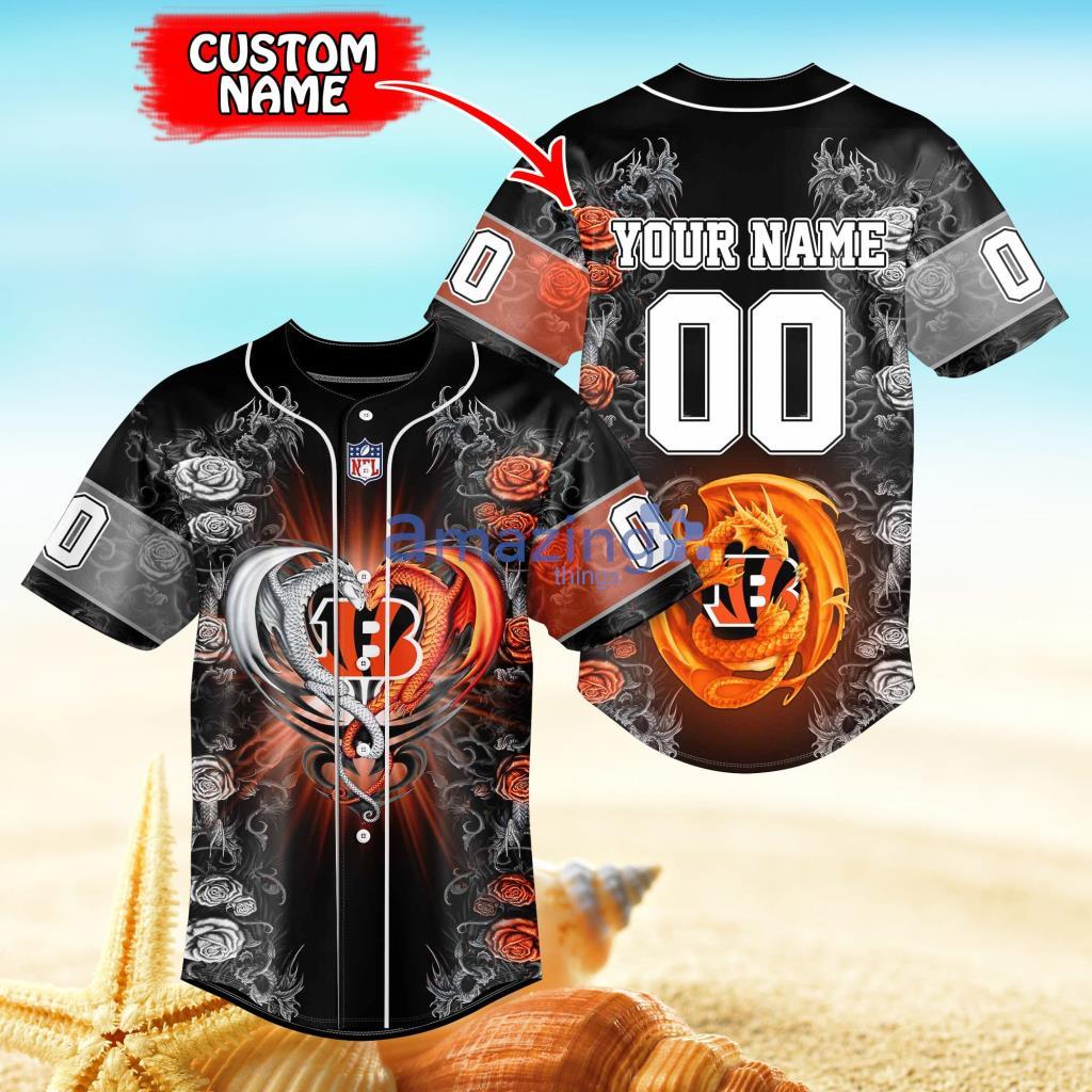 Cincinnati Bengals Personalized NFL Dragon Baseball Jersey Shirt Gift For Fans Product Photo 1