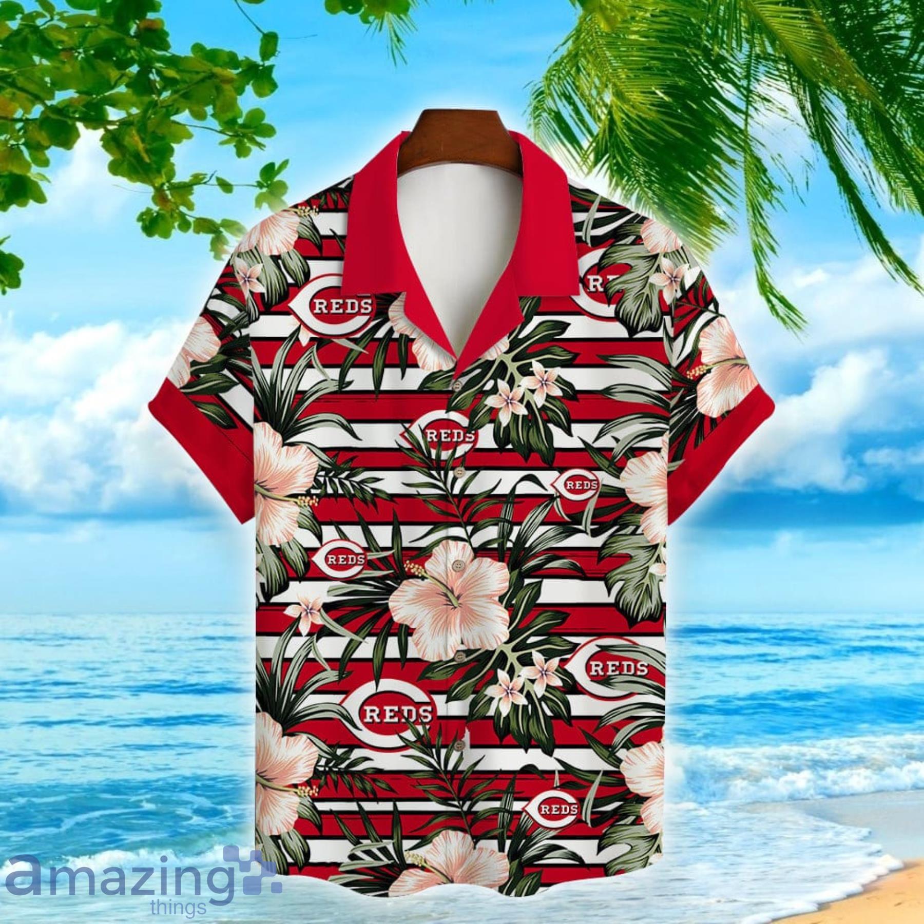 Cincinnati Reds Aloha Flower Pattern All Over Print Major League Baseball Fans Hawaiian Shirt image Cincinnati Reds Aloha Flower Pattern All Over Print Major League Baseball Fans Hawaiian Shirt Product Photo 2