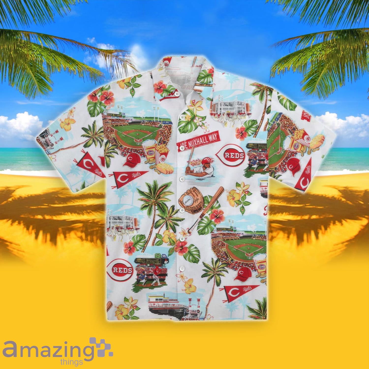 Cincinnati Reds Scenic Short Sleeve Hawaiian Shirt Product Photo 1