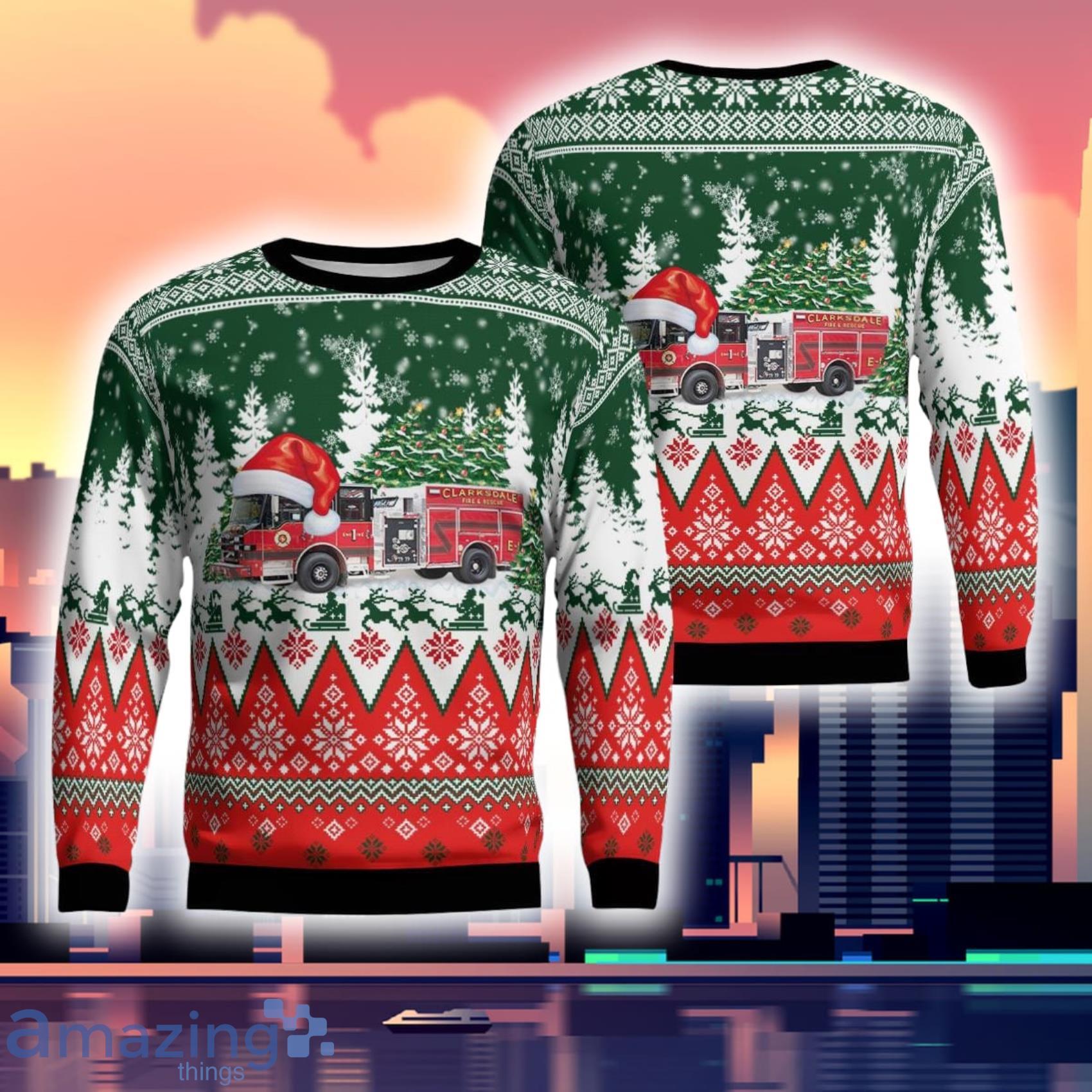 Clarksdale Mississippi Clarksdale Fire & Rescue  Ugly Sweater Gift For Xmas Product Photo 1