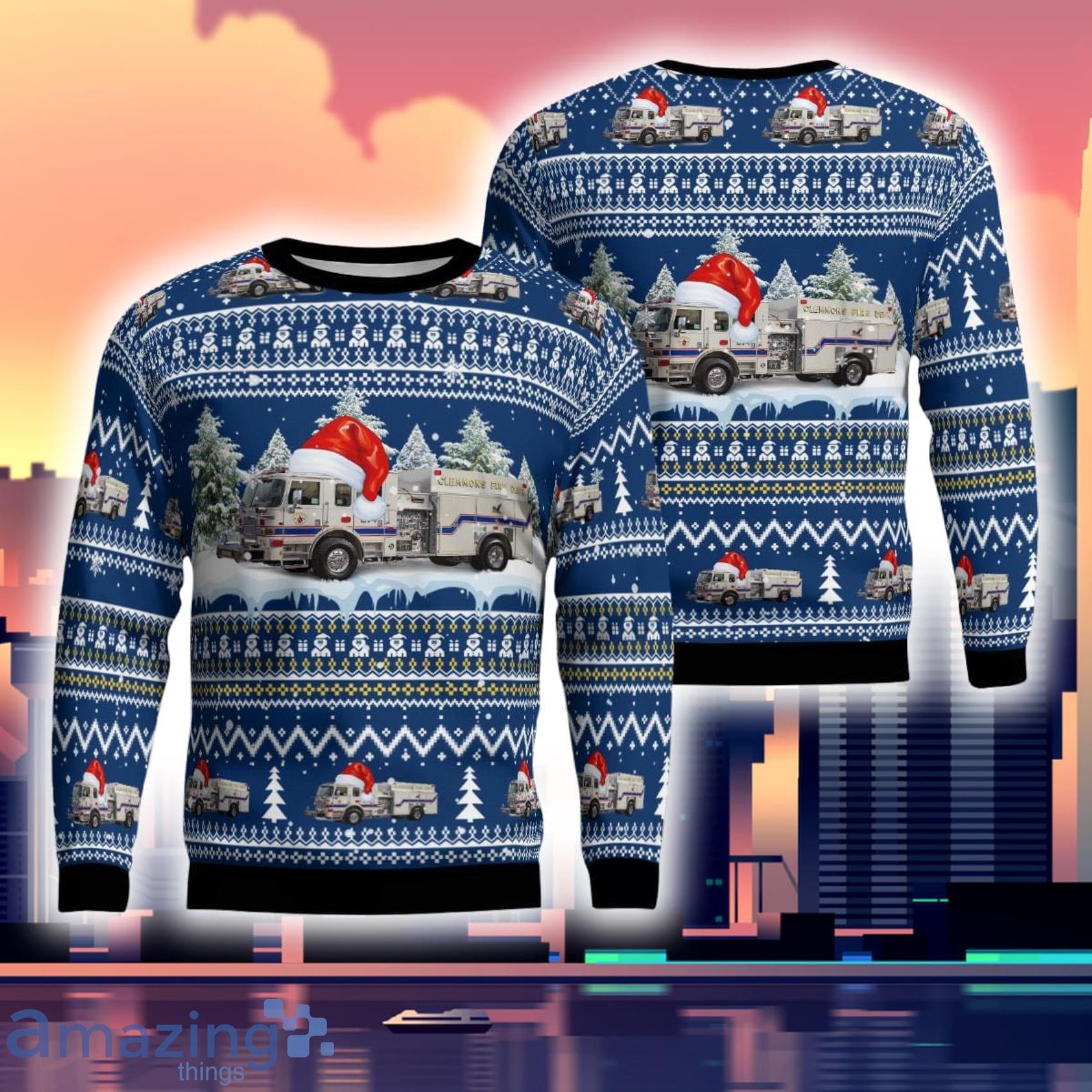 Clemmons North Carolina Clemmons Fire Department  Ugly Sweater Gift For Xmas Product Photo 1