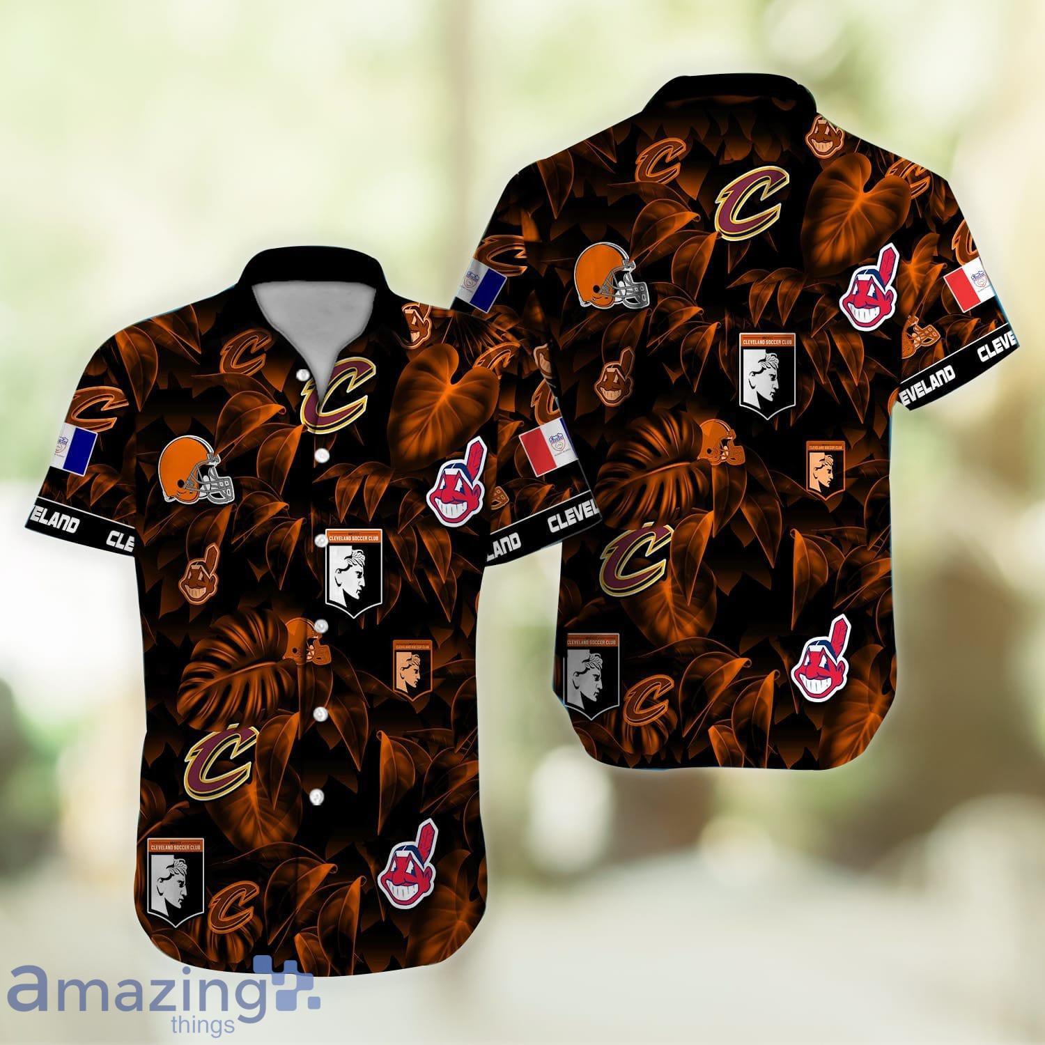 Cleveland 3D Leaf Print Hawaiian Shirt For Men And Women Product Photo 1