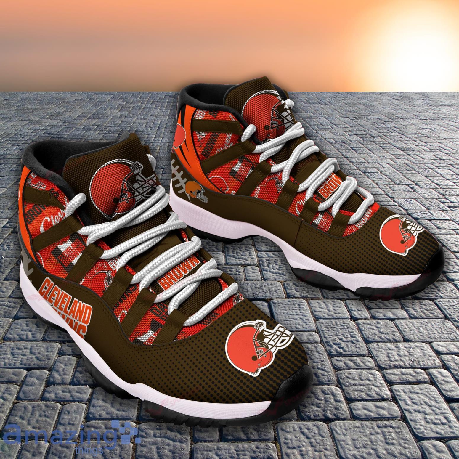 Cleveland Browns NFL Air Jordan 11 Shoes Sport Running Shoes For