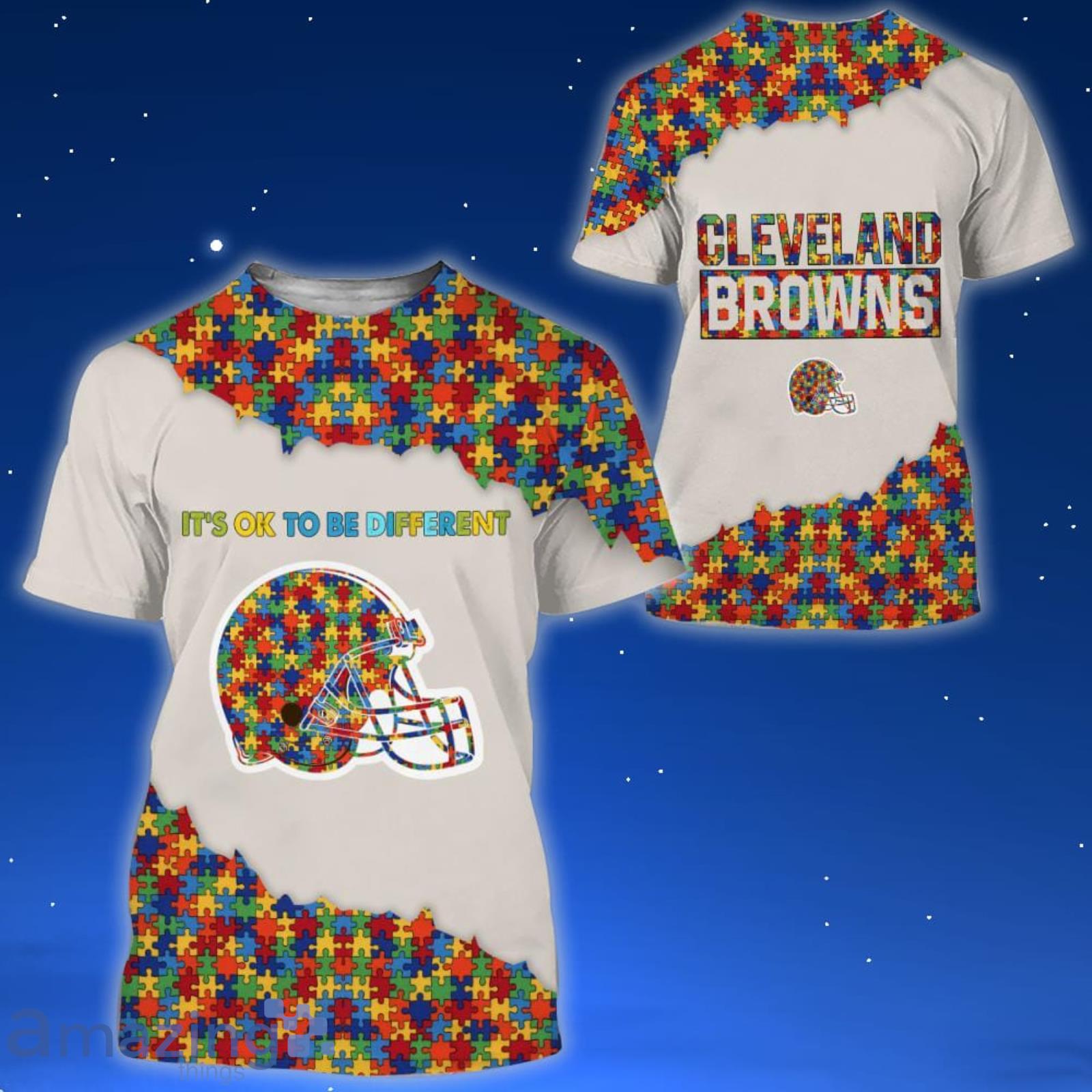 Cleveland Browns NFL Autism All Over Printed 3D Shirt For Fans image Cleveland Browns NFL Autism All Over Printed 3D Shirt For Fans Product Photo 4