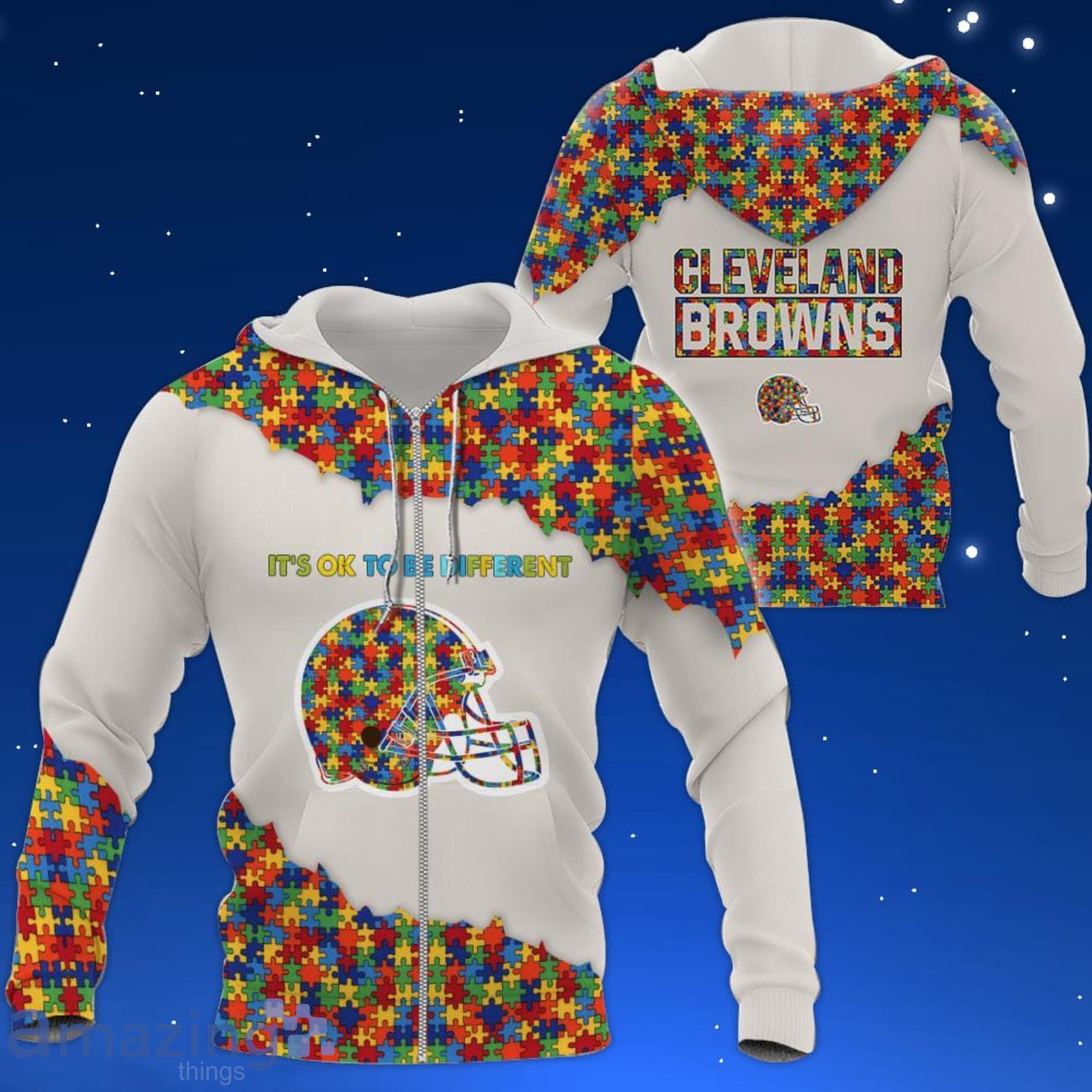 Cleveland Browns NFL Autism All Over Printed 3D Shirt For Fans image Cleveland Browns NFL Autism All Over Printed 3D Shirt For Fans Product Photo 5