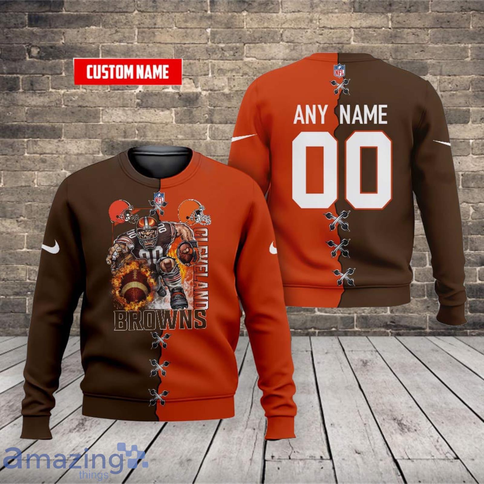 Cleveland Browns Nfl Custom Name And Number T Shirt Sweatshirt Hoodie 3D All Over Print Shirt image Cleveland Browns Nfl Custom Name And Number T-Shirt Sweatshirt Hoodie 3D All Over Print Shirt Product Photo 2
