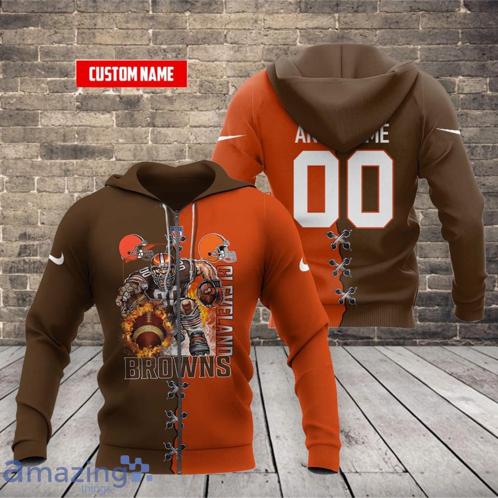 Cleveland Browns Nfl Custom Name And Number T Shirt Sweatshirt Hoodie 3D All Over Print Shirt image Cleveland Browns Nfl Custom Name And Number T-Shirt Sweatshirt Hoodie 3D All Over Print Shirt Product Photo 3