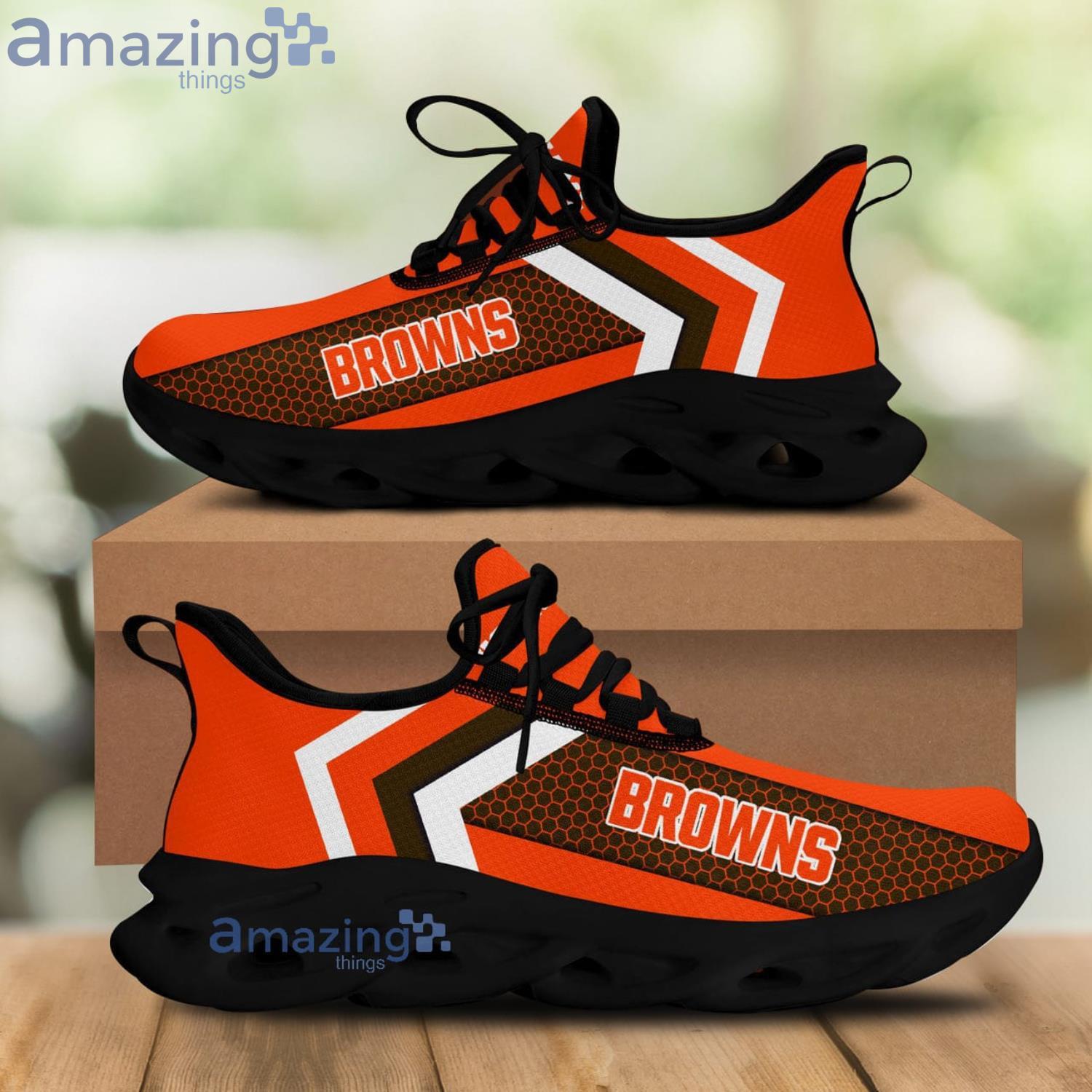 NFL Cleveland Browns Brown Orange Max Soul Sneakers Sport Shoes - T-shirts  Low Price