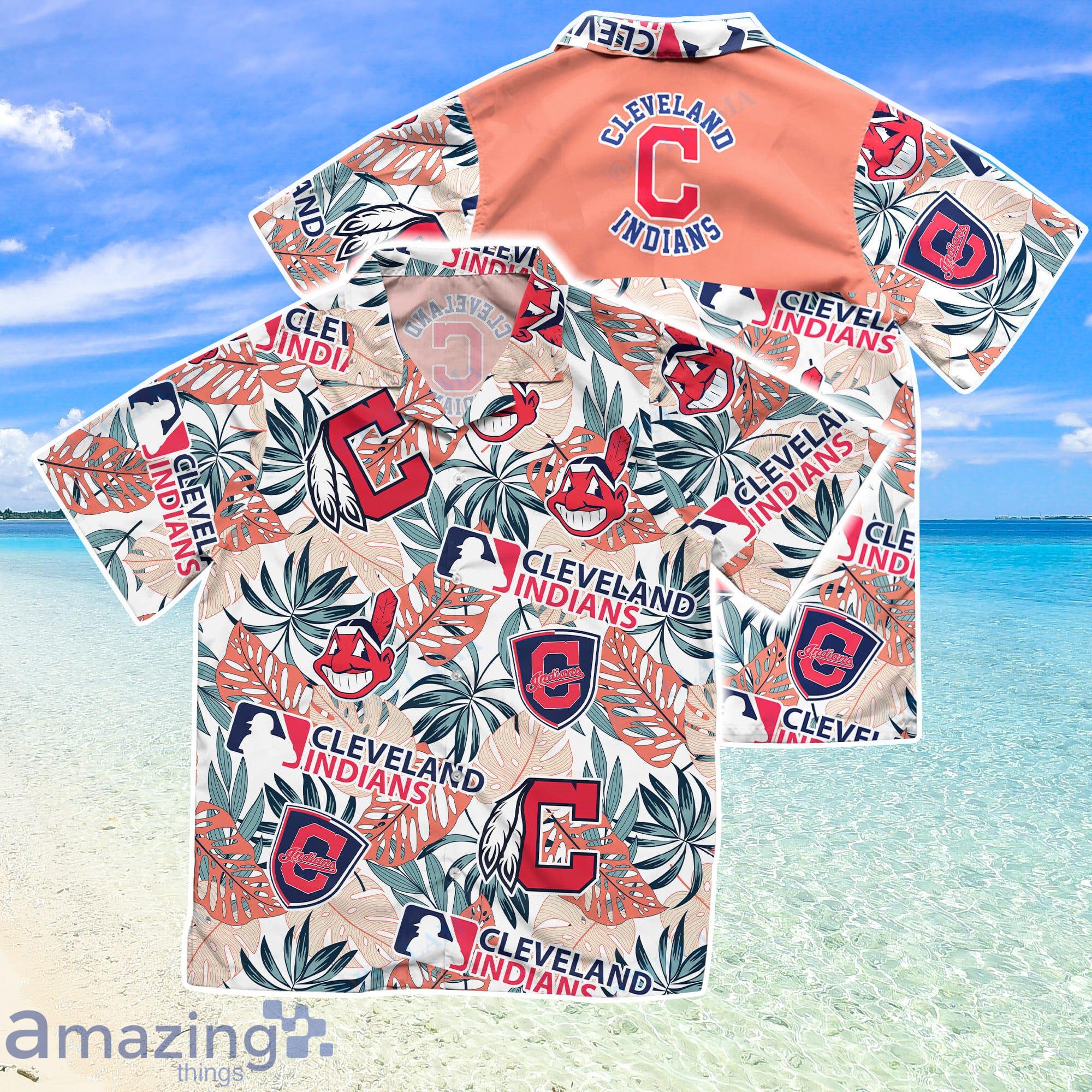 Vintage Cleveland Indians Hawaiian Shirt // All Over Print // 