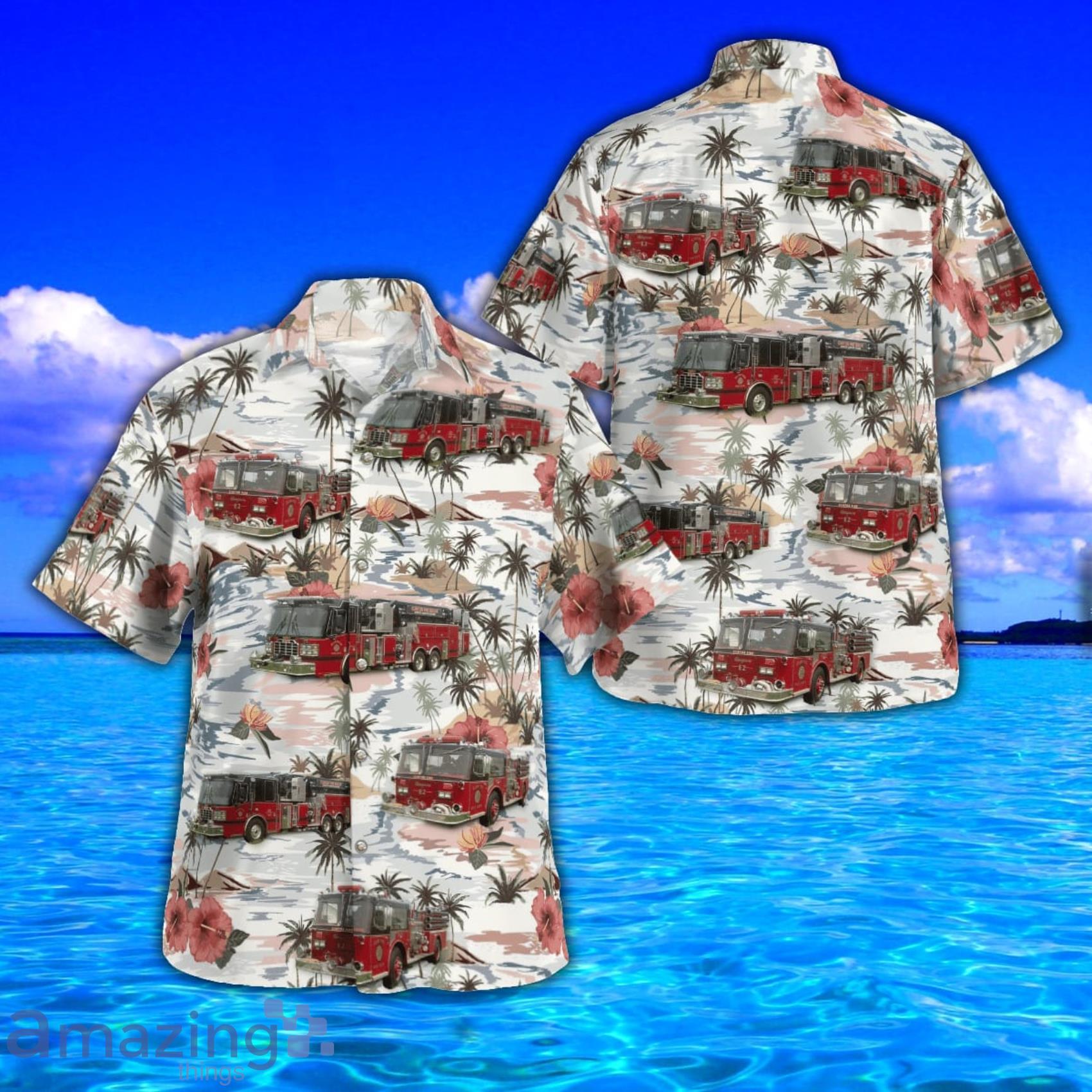 Clinton, Ny Fire Department AOP Aloha Tropical Style Hawaiian Shirt And Beach Short Product Photo 1