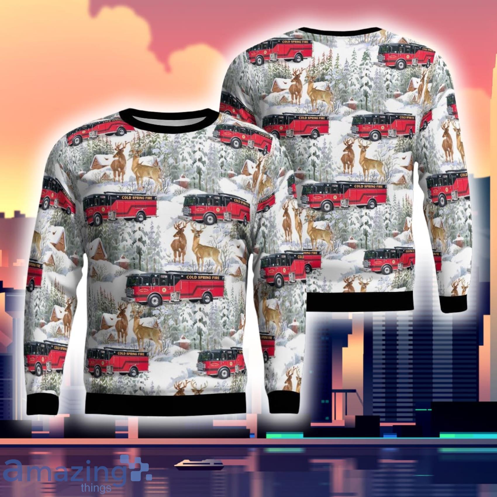 Cold Spring Fire And Rescue Cold Spring Minnesota Christmas 3D Ugly Sweater Product Photo 1