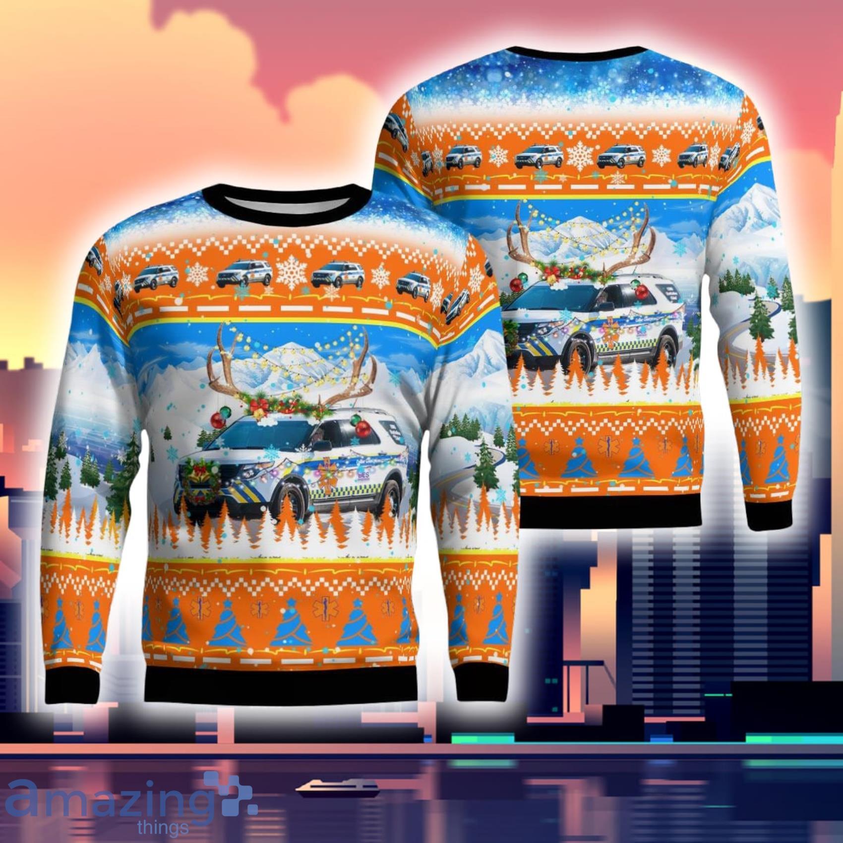 Collier County Ems Ford Explorer Christmas 3D Ugly Sweater Product Photo 1