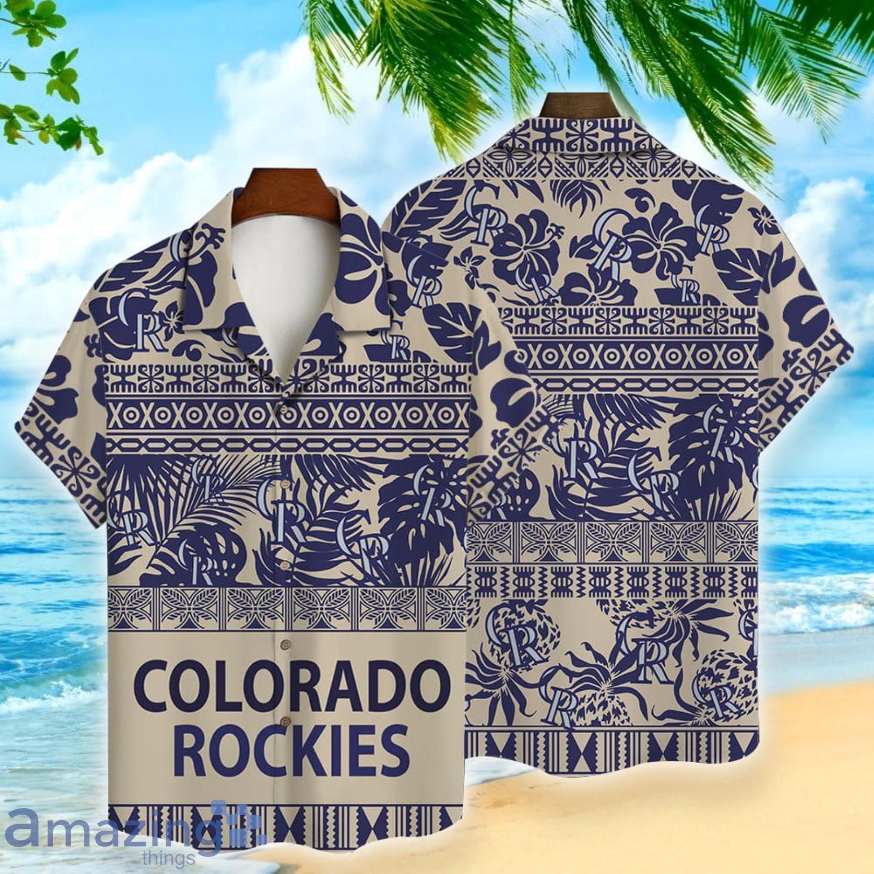 Colorado Rockies Fans Striped Style Hawaiian Shirt Major League
