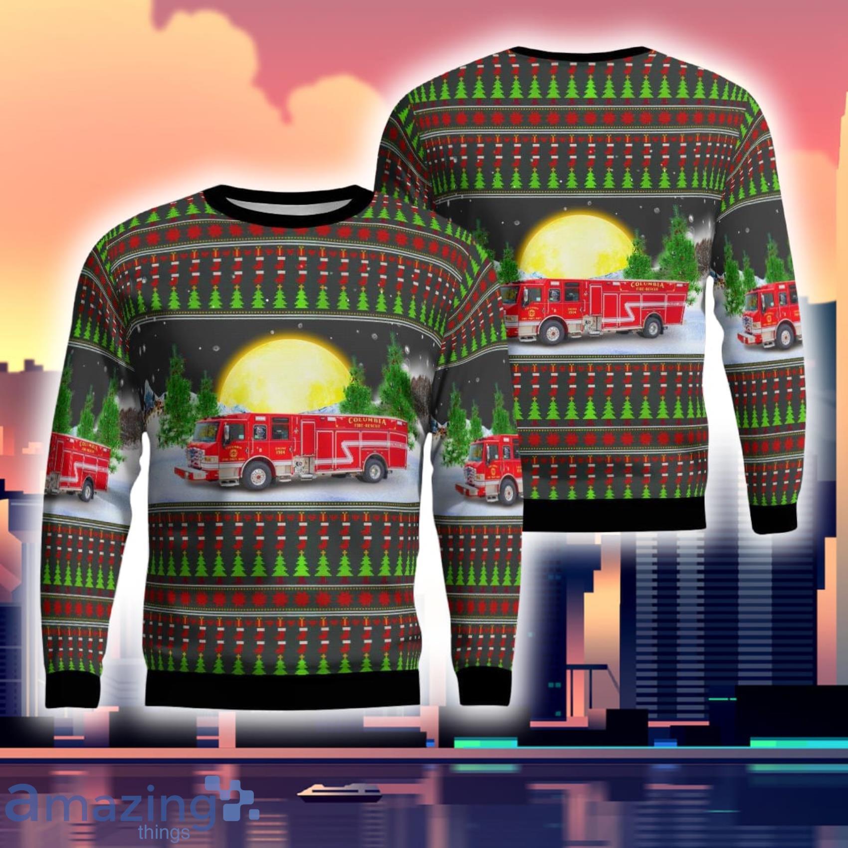 Columbia Illinois Columbia Fire Protection District 3D Ugly Sweater Product Photo 1