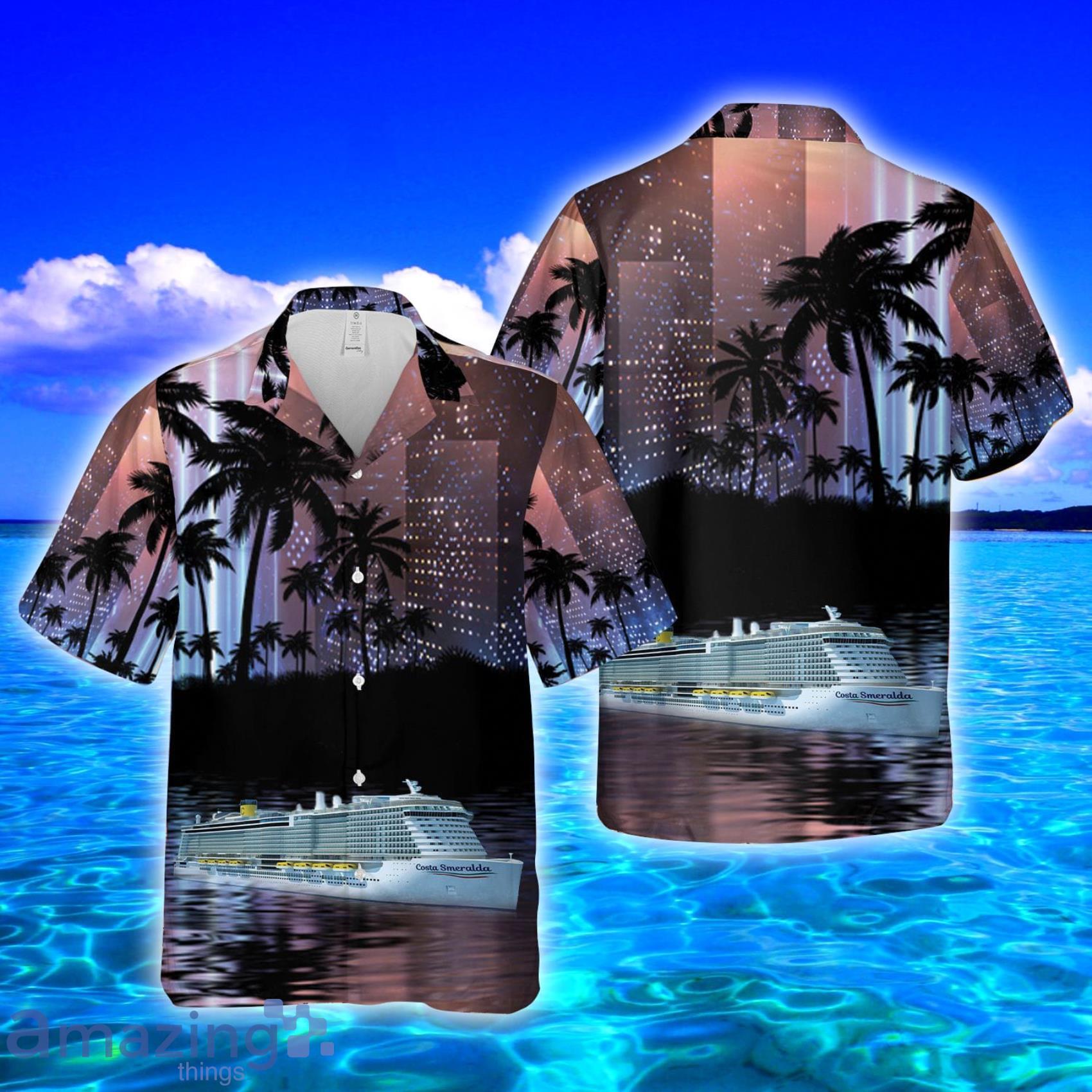 Costa Crociere Costa Smeralda Tropical Style Full Print Hawaiian Shirt Vs Short Set Product Photo 1