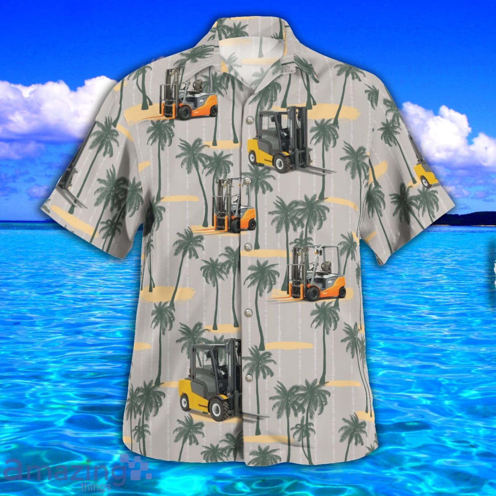 Counterbalance Forklift Tropical Style Hawaiian Shirt And Beach Short image Counterbalance Forklift Tropical Style Hawaiian Shirt And Beach Short Product Photo 2