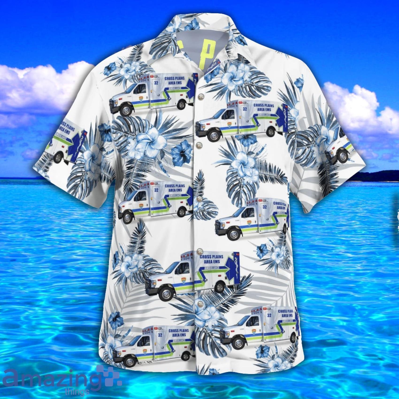 Cross Plains Area Ems AOP Aloha Tropical Style Hawaiian Shirt And Beach Short image Cross Plains Area Ems AOP Aloha Tropical Style Hawaiian Shirt And Beach Short Product Photo 3