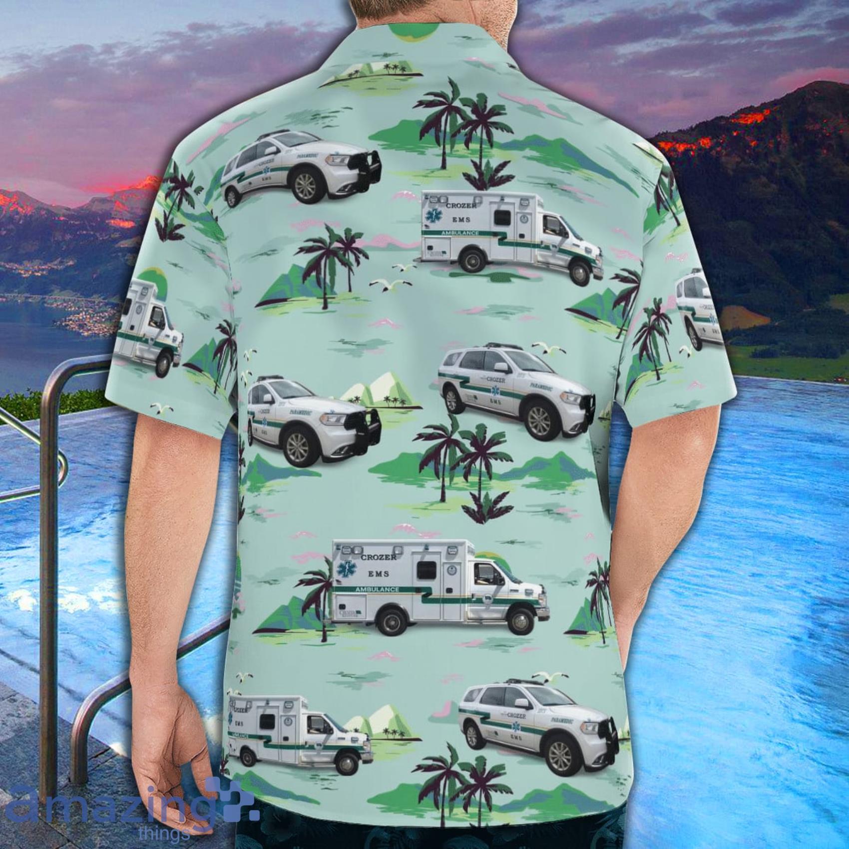 Crozer EMS, Upland, Pennsylvania Tropical Style AOP Short Sleeve Hawaiian Shirt And Beach Short image Crozer EMS, Upland, Pennsylvania Tropical Style AOP Short Sleeve Hawaiian Shirt And Beach Short Product Photo 4
