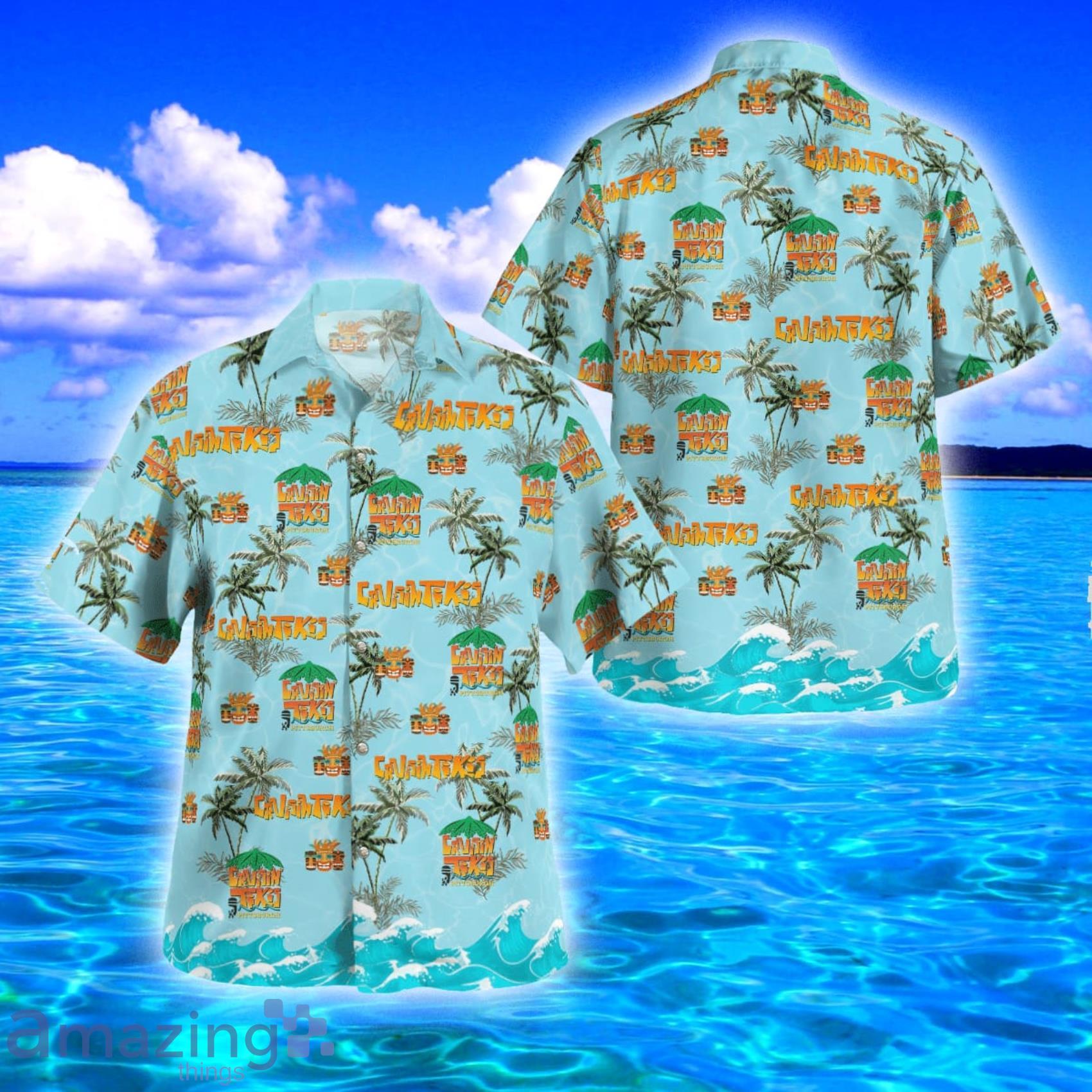 Cruisin Tikis Tropical Style Blue Hawaiian Shirt And Short Product Photo 1