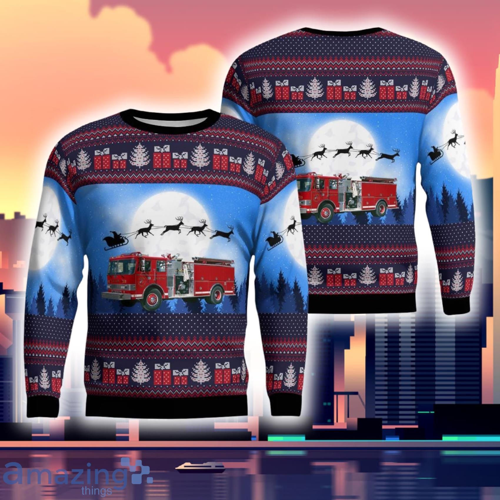 Cullom Fire Protection District Cullom Illinois Christmas 3D Ugly Sweater Product Photo 1