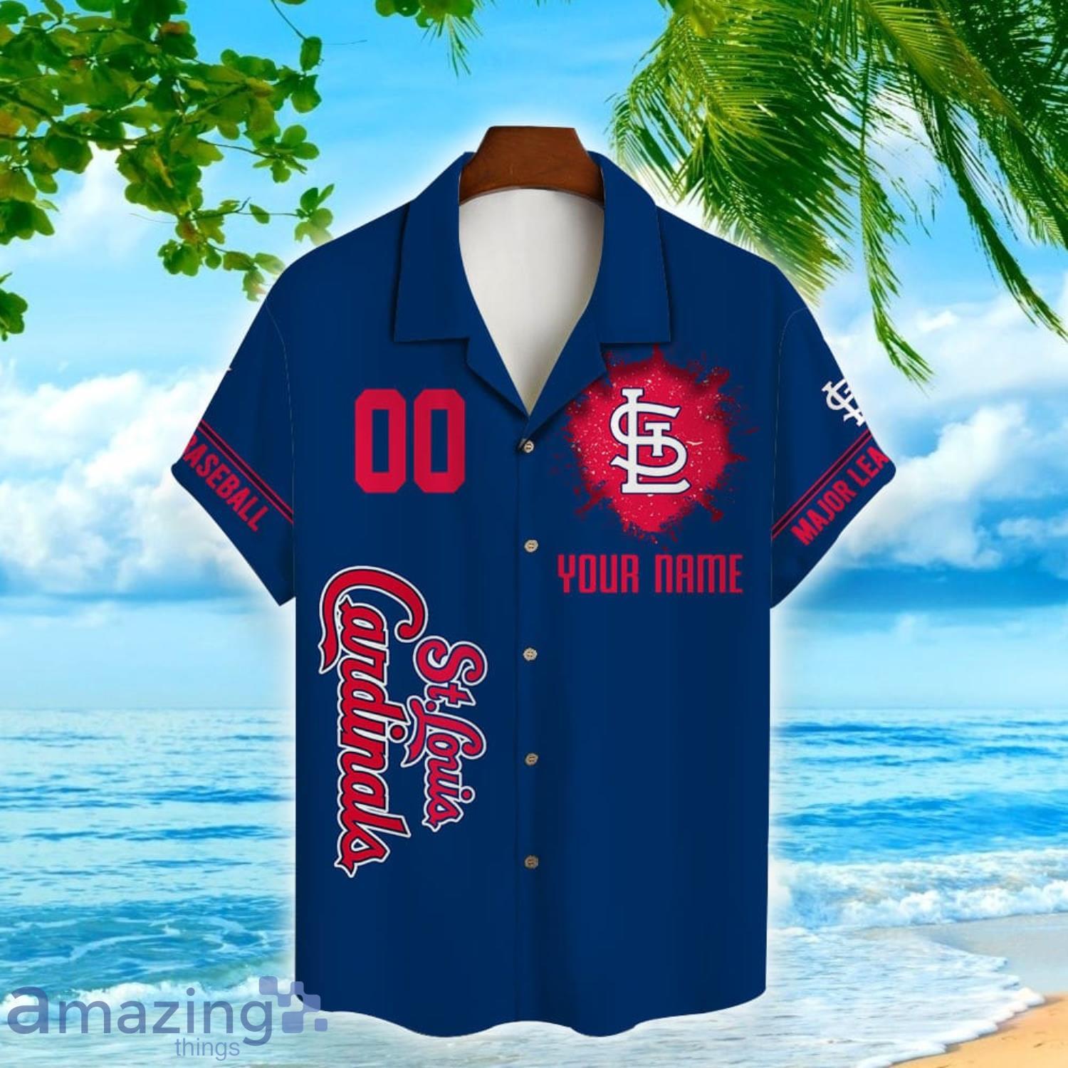 Custom Name And Number St. Louis Cardinals Baseball Cool Short Sleeve 3D Hawaiian Shirt Summer Gift image Custom Name And Number St. Louis Cardinals Baseball Cool Short Sleeve 3D Hawaiian Shirt Summer Gift Product Photo 2
