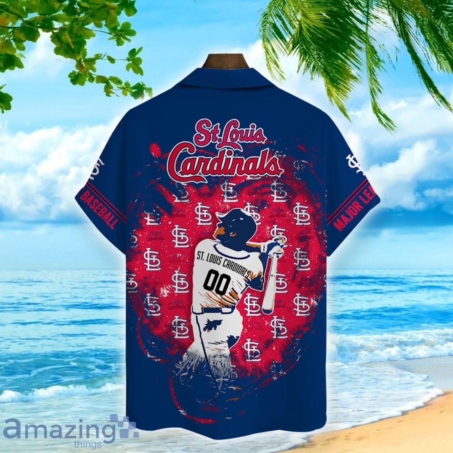 Custom Name And Number St. Louis Cardinals Baseball Cool Short Sleeve 3D Hawaiian Shirt Summer Gift image Custom Name And Number St. Louis Cardinals Baseball Cool Short Sleeve 3D Hawaiian Shirt Summer Gift Product Photo 3