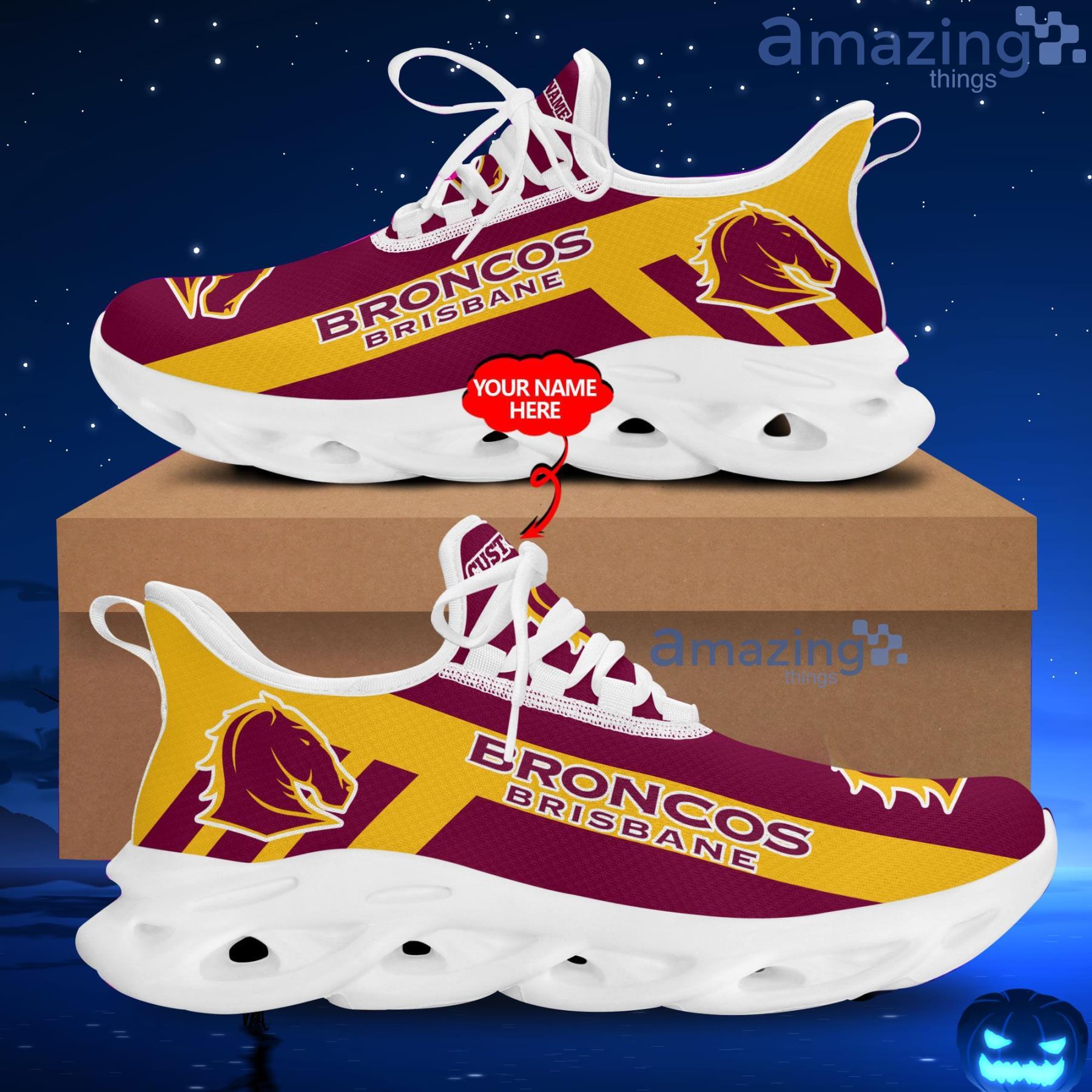 Custom Name NRL Brisbane Broncos Style 5 Max Soul Shoes Men And Women  Running Sneakers For Fans - YesItCustom