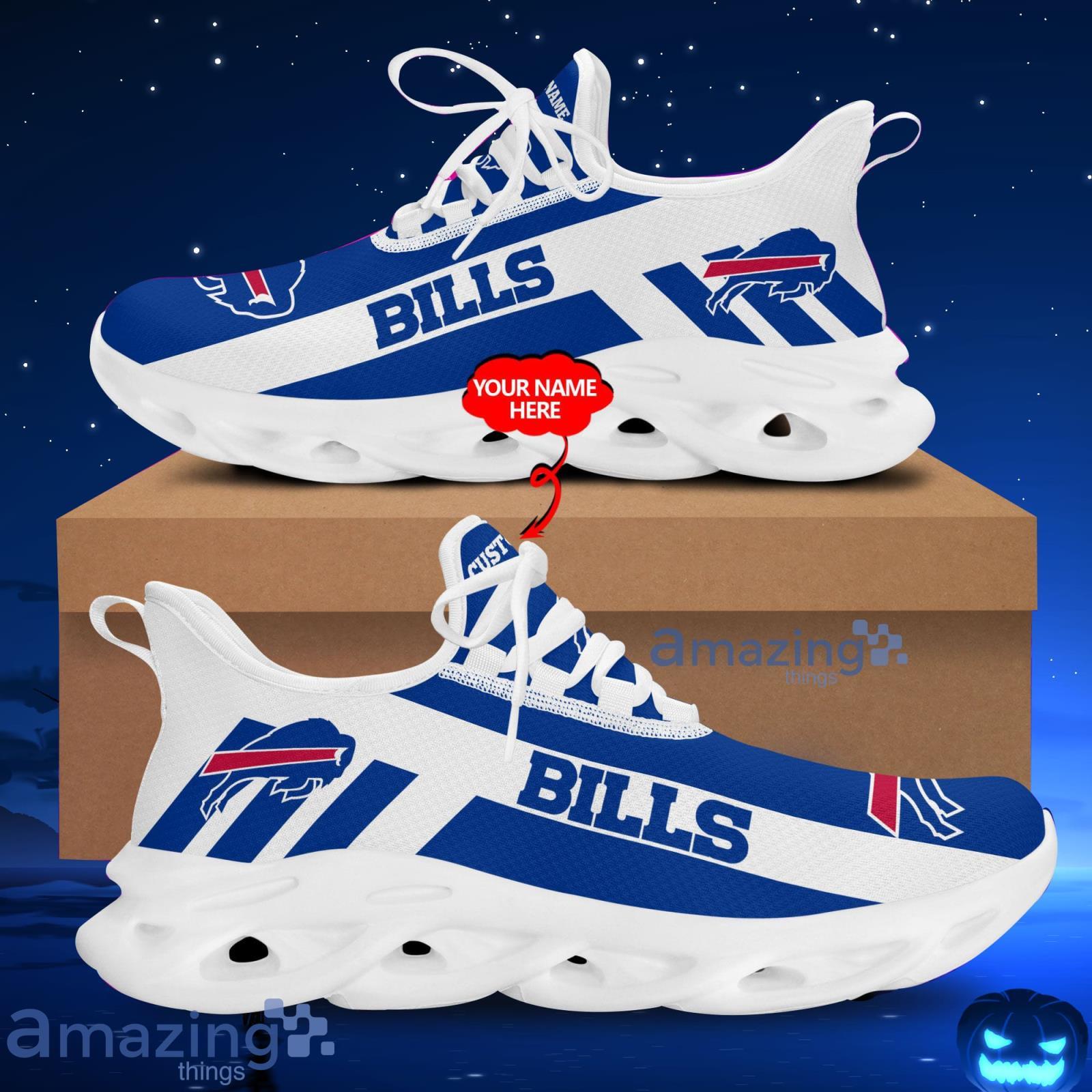 Custom Name Buffalo Bills Sneakers Max Soul Shoes For Men And