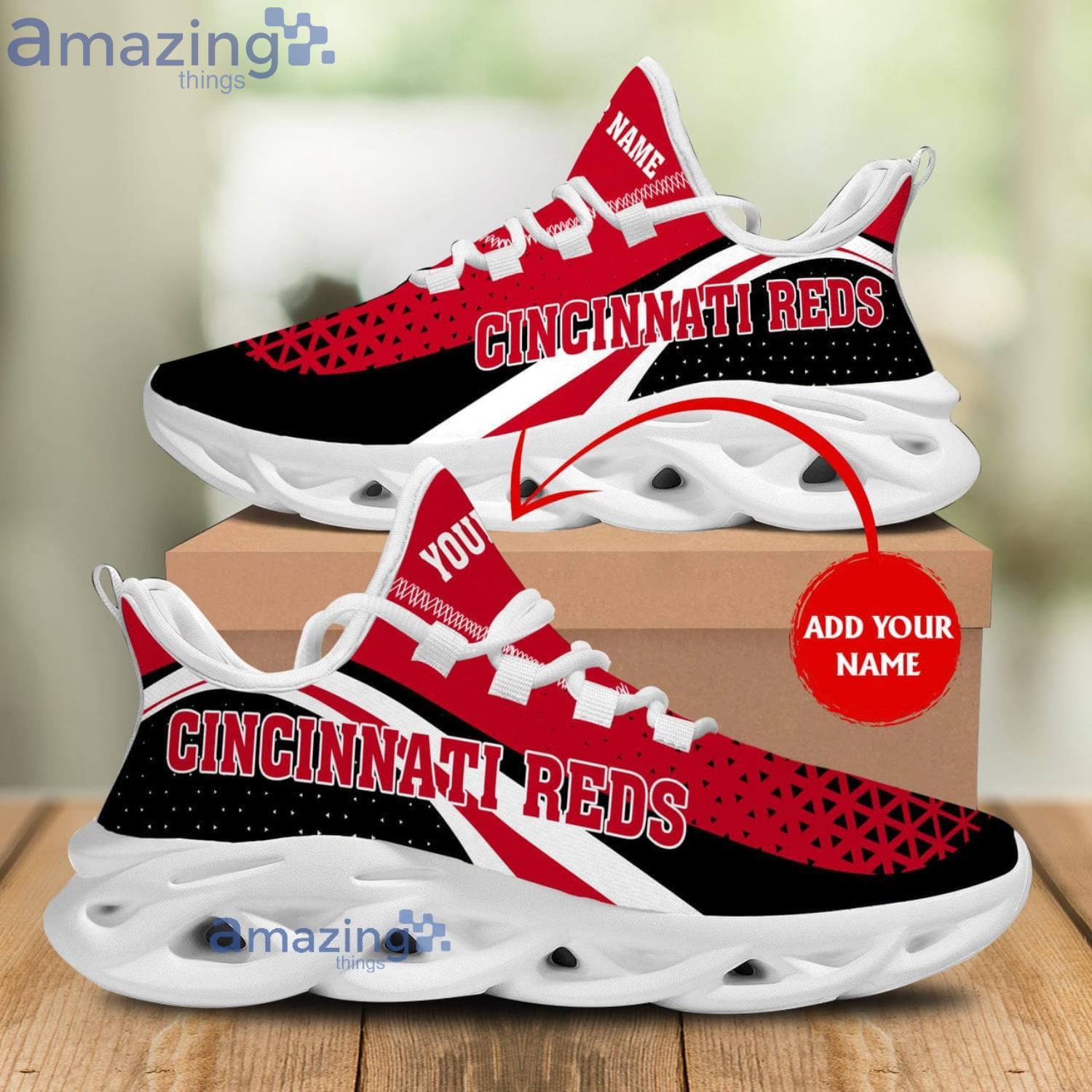 Custom Name Cincinnati Reds Baseball Max Soul Shoes Men And Women