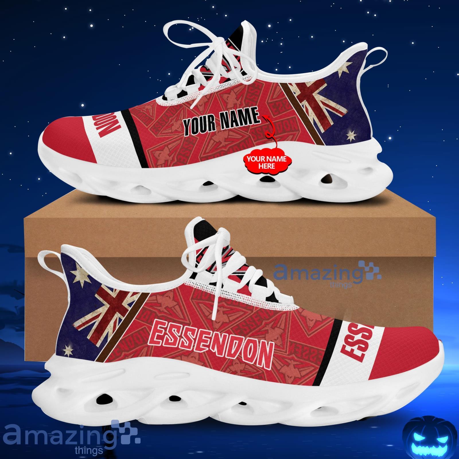 Custom Name Essendon Football Club Running Sneakers Men And Women Max Soul Shoes Product Photo 1