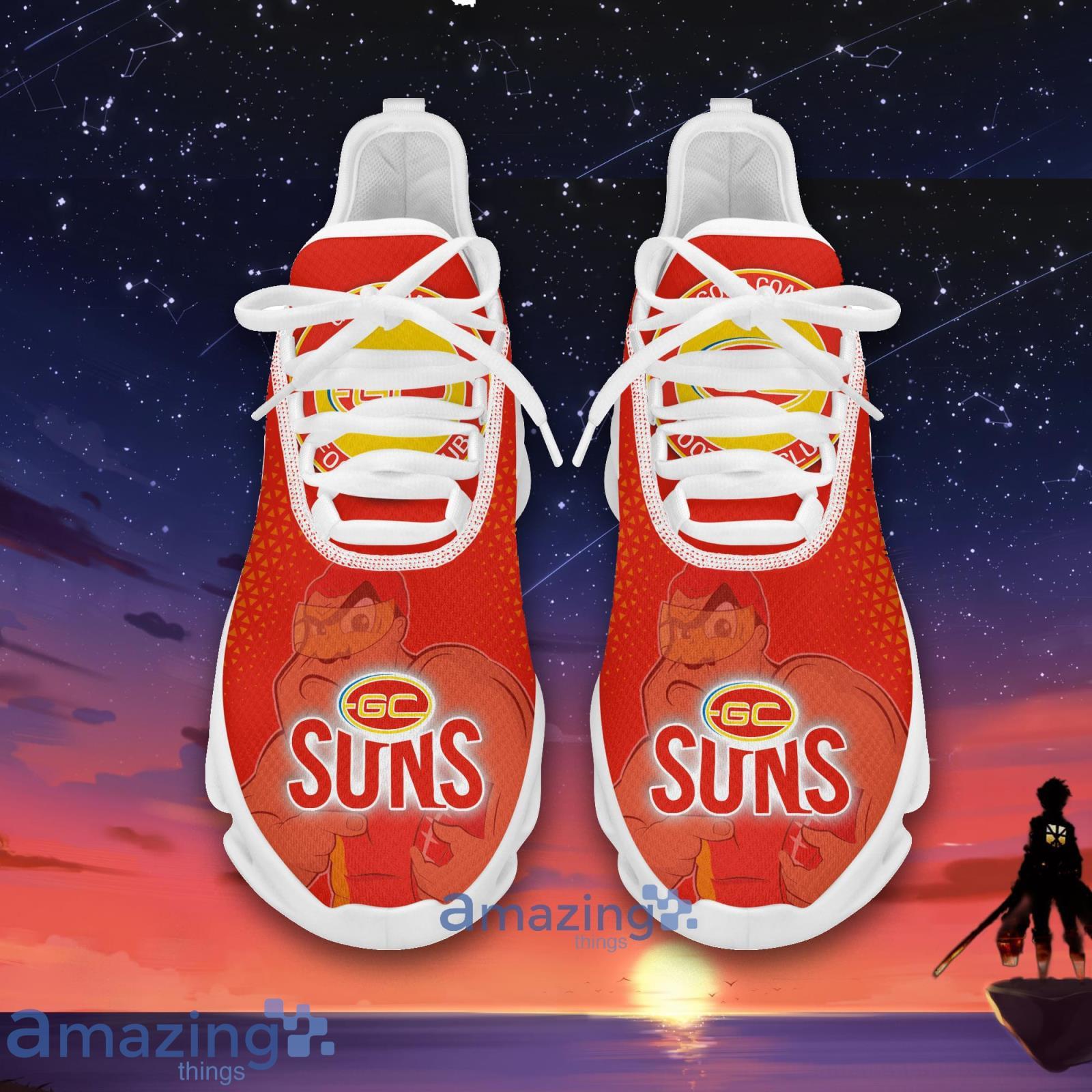 Custom Name Gold Coast Suns Running Sneakers Men And Women Mascot Max Soul Shoes Afl Sport Team image Custom Name Gold Coast Suns Running Sneakers Men And Women Mascot Max Soul Shoes Afl Sport Team Product Photo 2