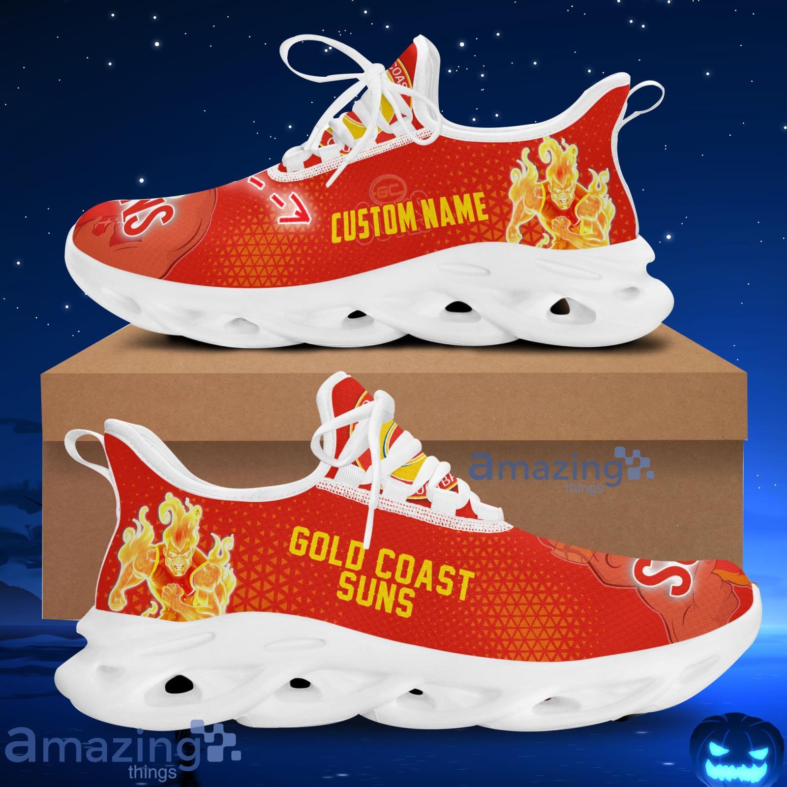 Custom Name Gold Coast Suns Running Sneakers Men And Women Mascot Max Soul Shoes Afl Sport Team Product Photo 1 Custom Name Gold Coast Suns Running Sneakers Men And Women Mascot Max Soul Shoes Afl Sport Team Product Photo 1