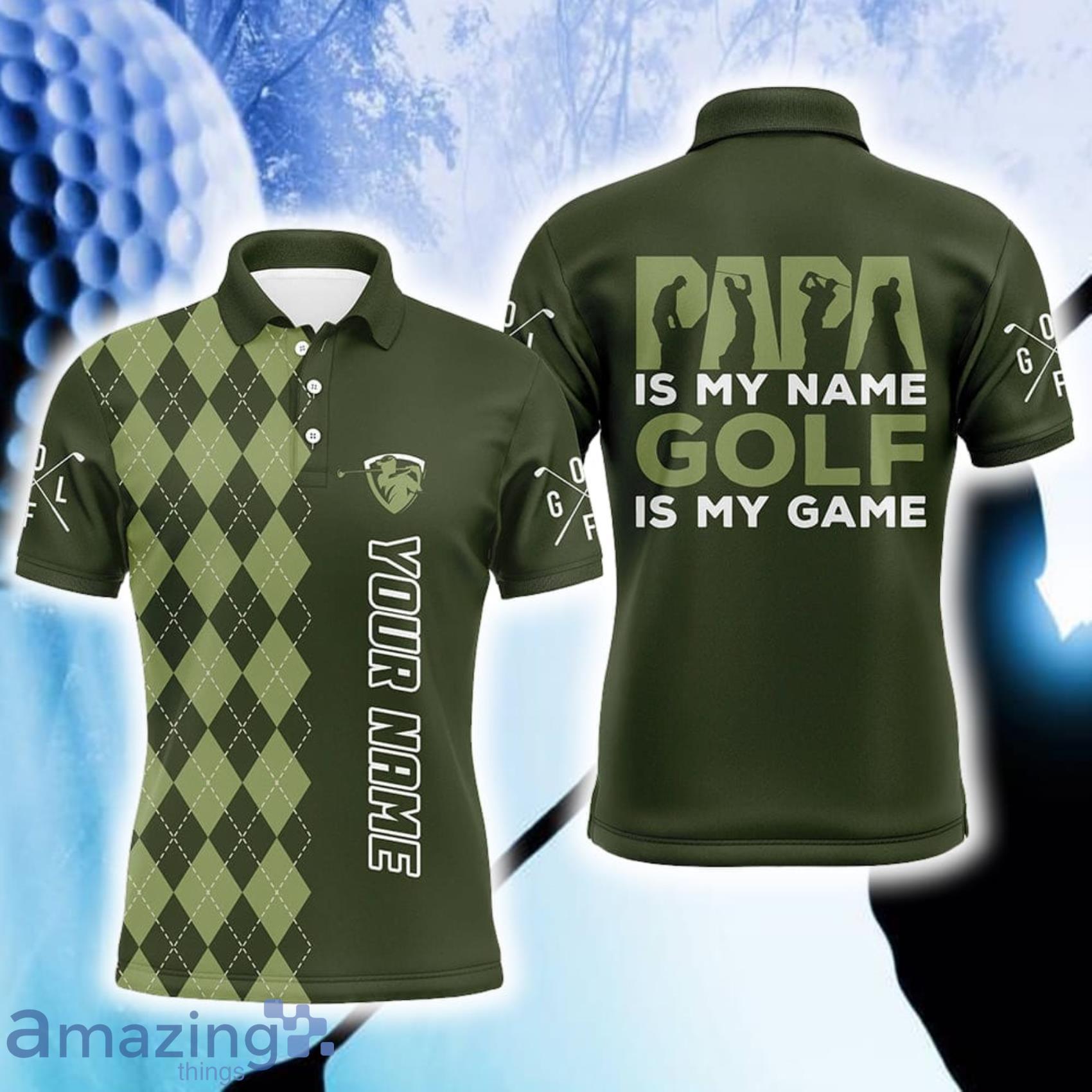 Custom Name Green Argyle Pattern Papa Is My Name Golf Is My Game Polo Shirt For Men And Women Gift For Golfer Product Photo 1 Custom Name Green Argyle Pattern Papa Is My Name Golf Is My Game Polo Shirt For Men And Women Gift For Golfer Product Photo 1