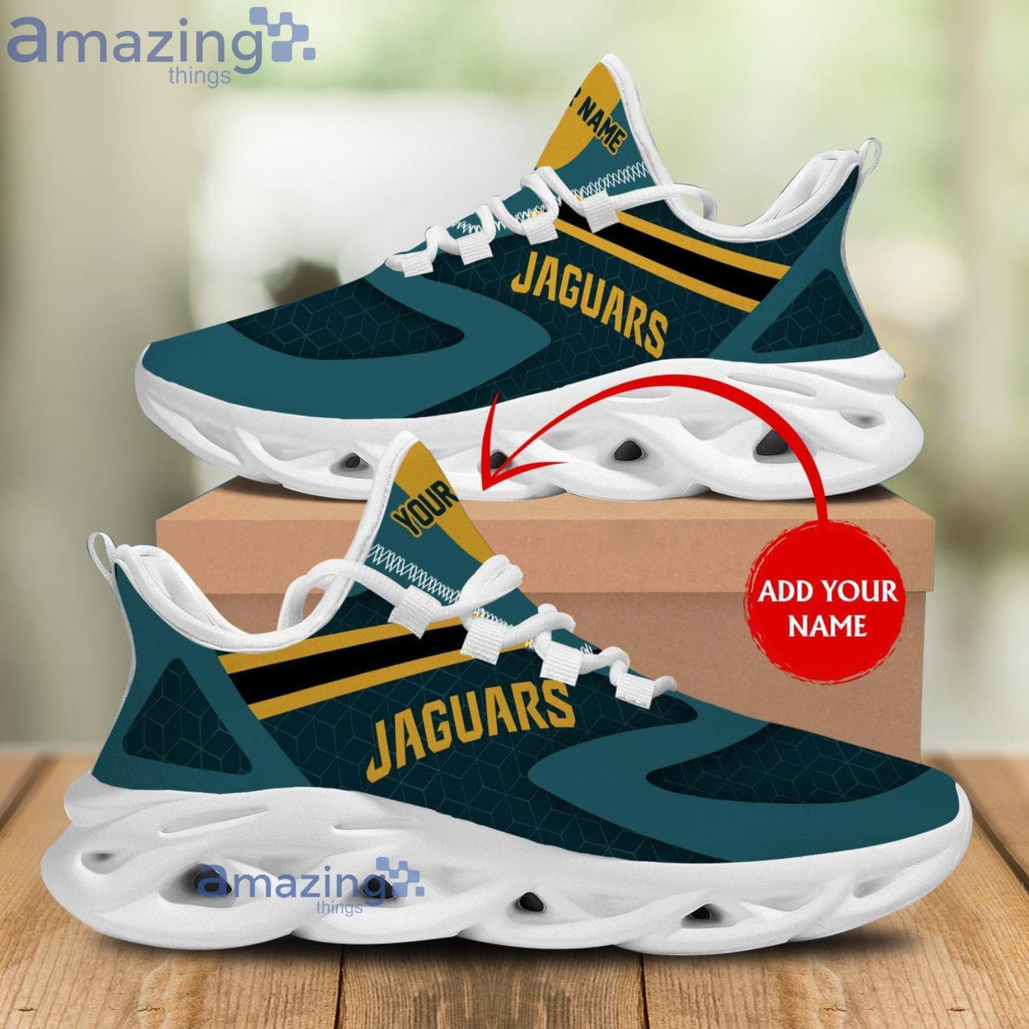 Jacksonville Jaguars Custom Name Men And Women Max Soul Shoes