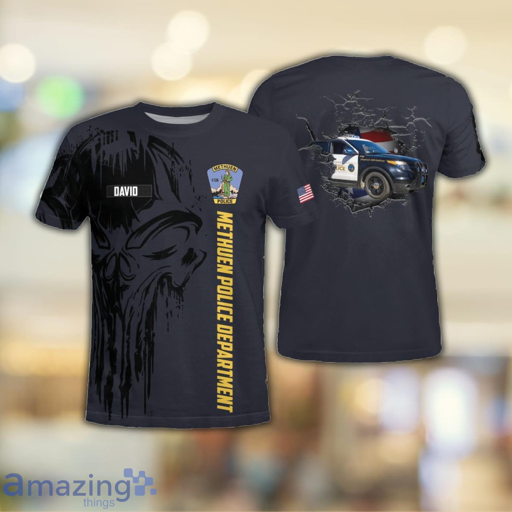 Custom Name Methuen Police Department All Over Print 3D T-Shirt Product Photo 1