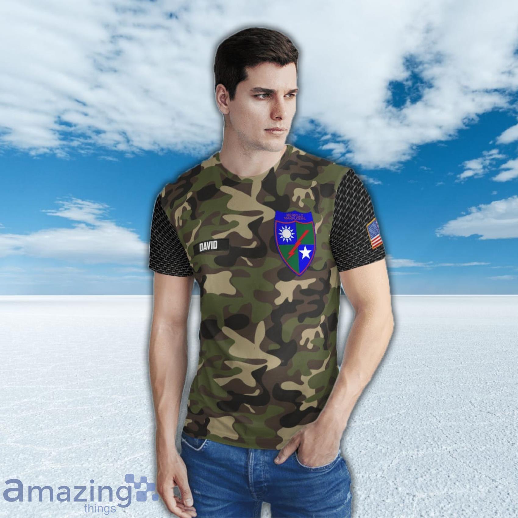 Custom Name Military 5307th Composite Unit (Provisional), Merrill's Marauders All Over Print 3D T Shirt image Custom Name Military 5307th Composite Unit (Provisional), Merrill's Marauders All Over Print 3D T Shirt