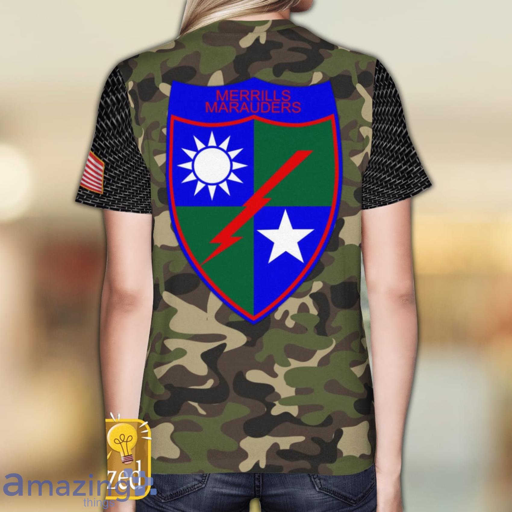 Custom Name Military 5307th Composite Unit (Provisional), Merrill's Marauders All Over Print 3D T Shirt image Custom Name Military 5307th Composite Unit (Provisional), Merrills Marauders All Over Print 3D T-Shirt Product Photo 5