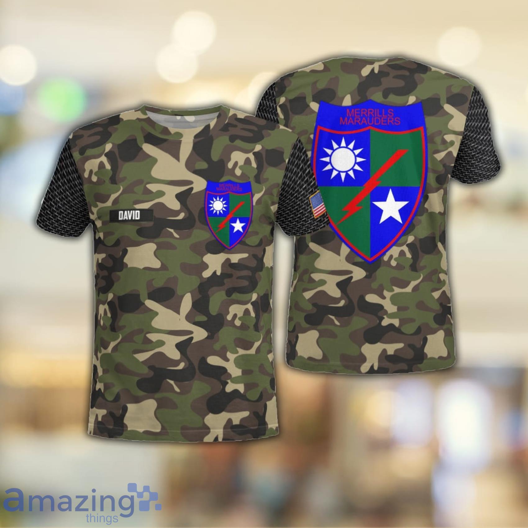 Custom Name Military 5307th Composite Unit (Provisional), Merrill's Marauders All Over Print 3D T Shirt image Custom Name Military 5307th Composite Unit (Provisional), Merrill's Marauders All Over Print 3D T-Shirt Product Photo 1