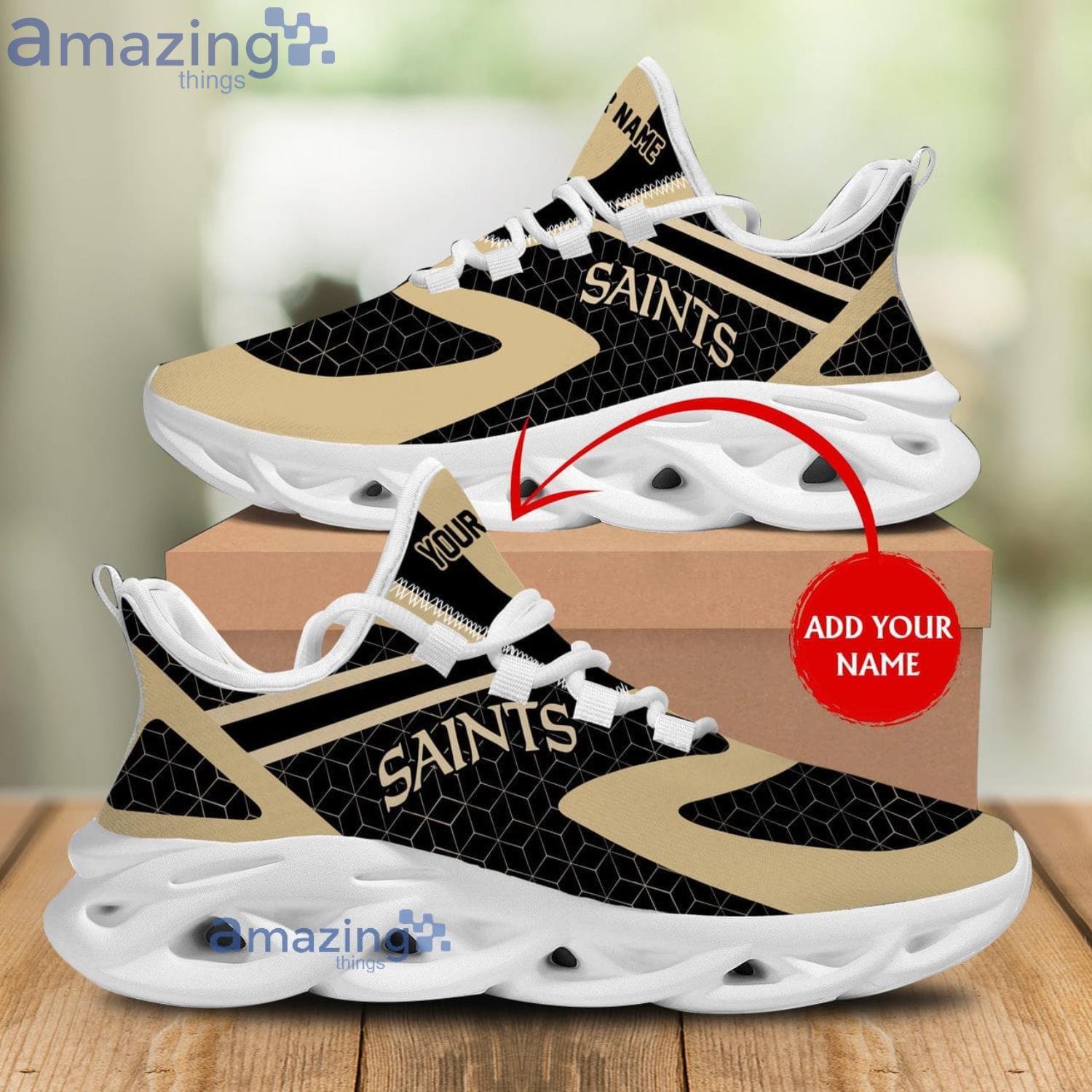 New Orleans Saints 3D Max Soul Sneakers Running Shoes Custom Name