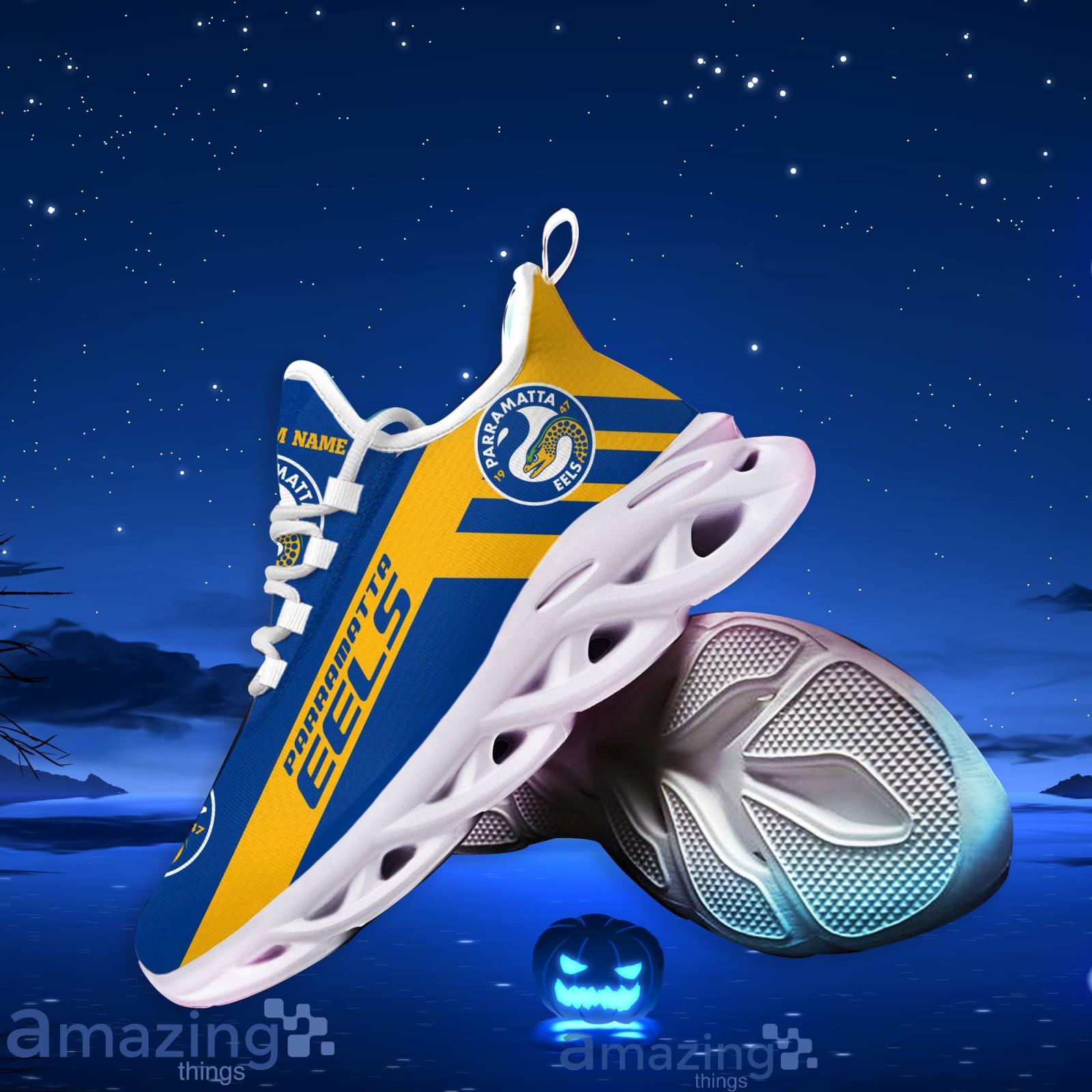Custom Name Parramatta Eels Running Sneakers NRL Max Soul Shoes image Custom Name Parramatta Eels Running Sneakers NRL Max Soul Shoes Product Photo 2