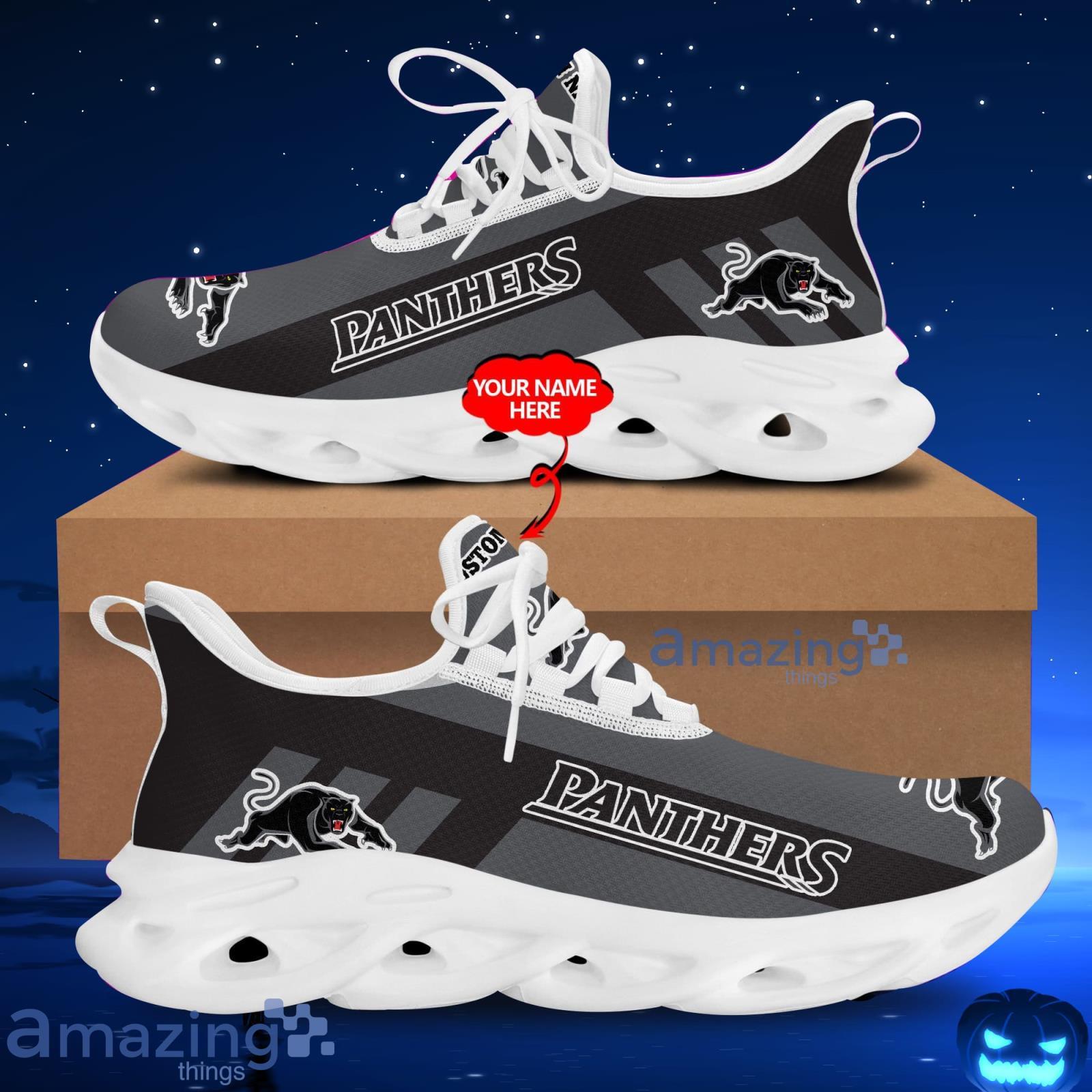 Custom Name Penrith Panthers Running Sneakers NRL Max Soul Shoes Product Photo 1 Custom Name Penrith Panthers Running Sneakers NRL Max Soul Shoes Product Photo 1