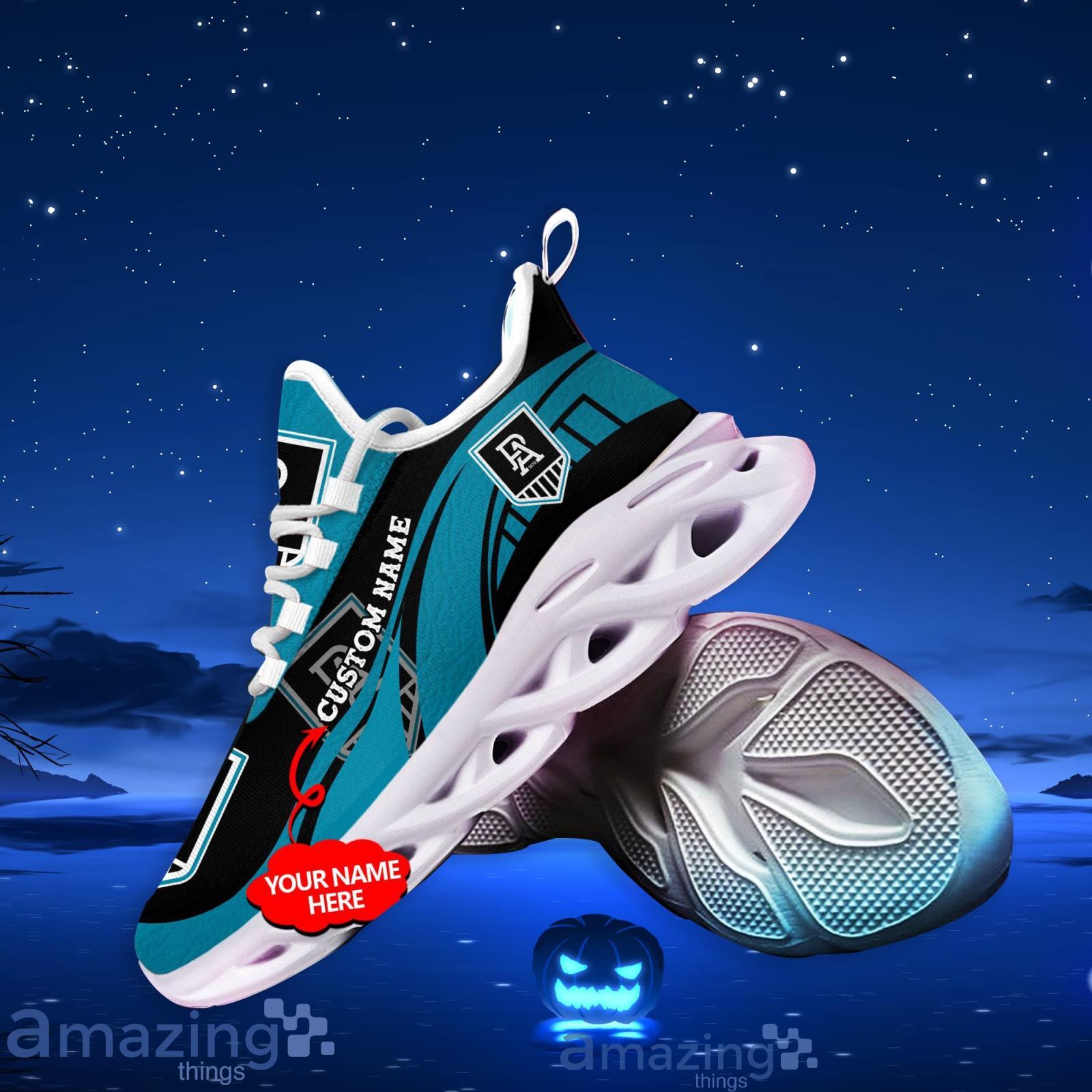 Custom Name Port Adelaide Football Club Running Sneakers Men And Women Max Soul Shoes Afl Sport Team image Custom Name Port Adelaide Football Club Running Sneakers Men And Women Max Soul Shoes Afl Sport Team Product Photo 2