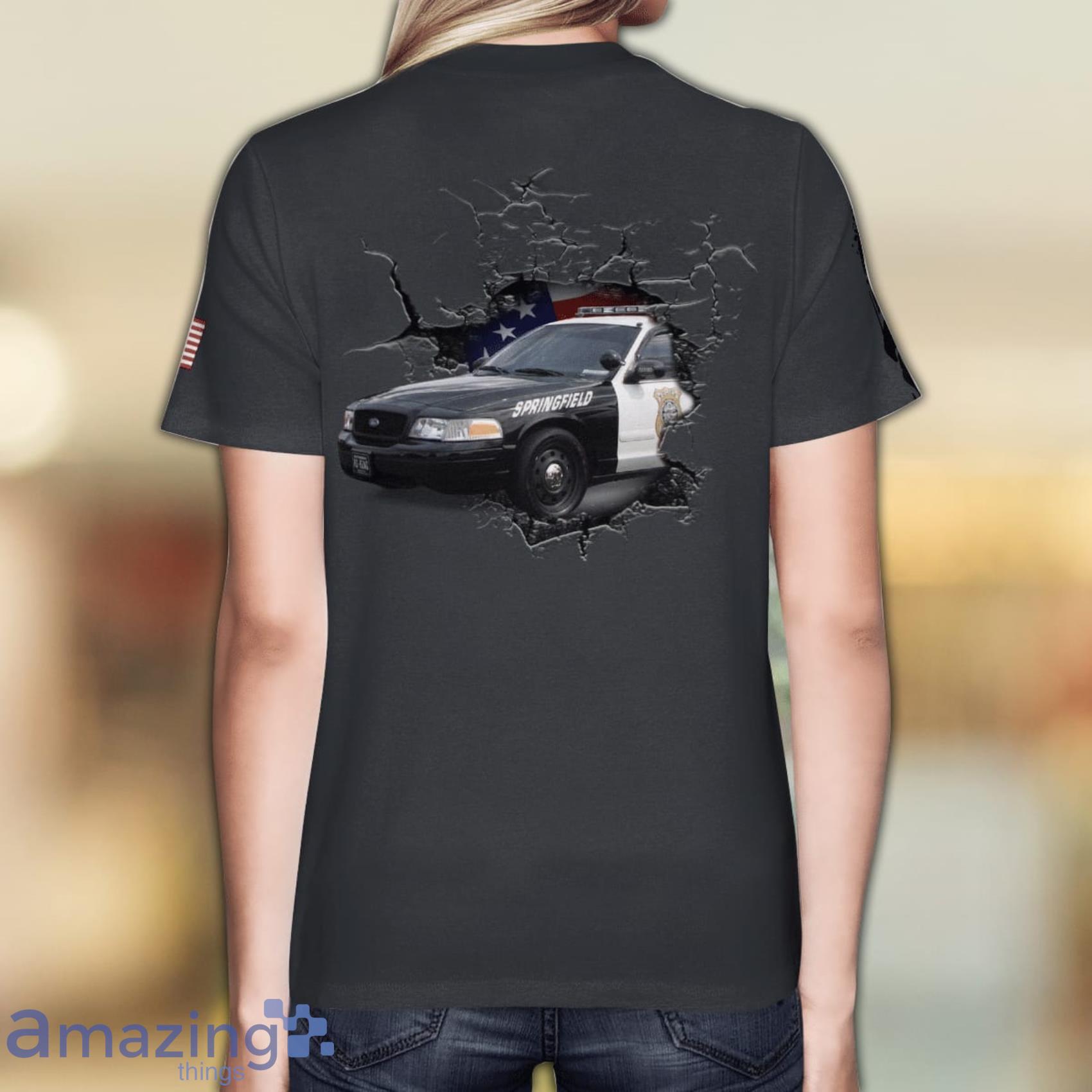 Custom Name Springfield Police Department All Over Print 3D T Shirt image Custom Name Springfield Police Department All Over Print 3D T-Shirt Product Photo 3
