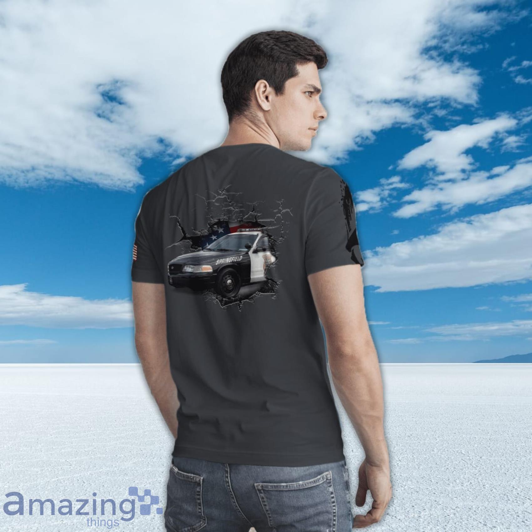 Custom Name Springfield Police Department All Over Print 3D T Shirt image Custom Name Springfield Police Department All Over Print 3D T-Shirt Product Photo 5