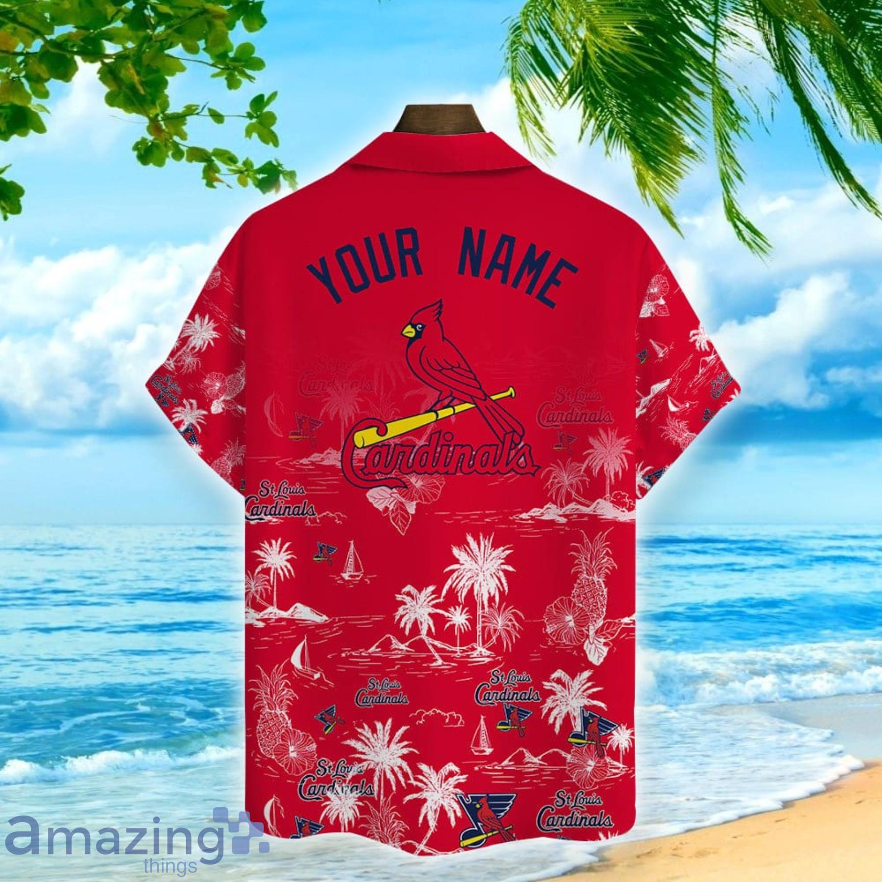 St Louis Cardinals tropical blue vibe Hawaiian Shirt